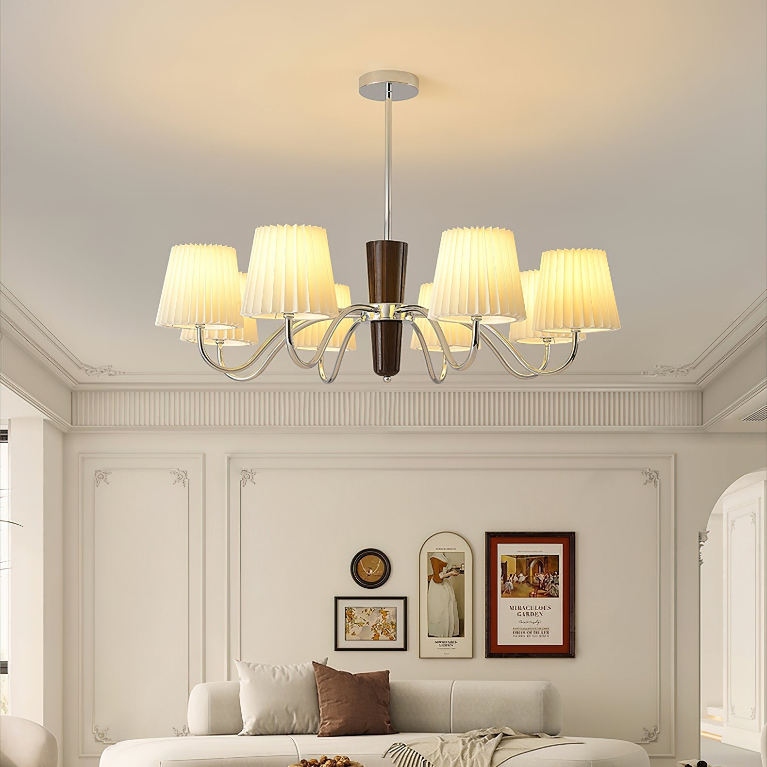Aurora Chandelier Pleated Fabric Classic - Blowlighting