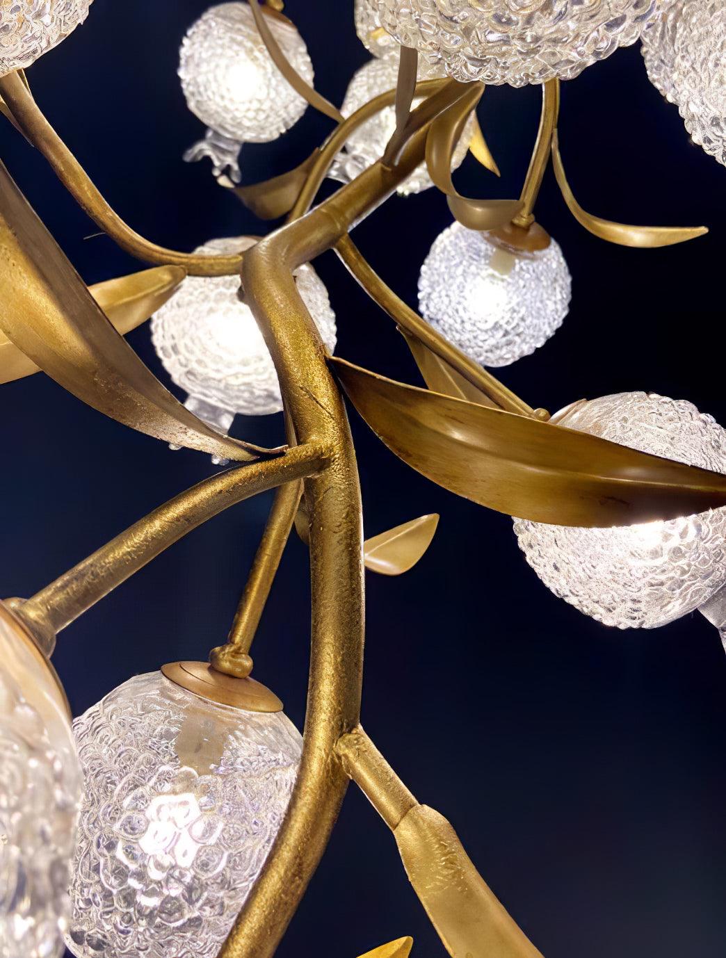 Aursorir Elegance Pomegranate Brass Metal Glass Ceiling Lamp - Blowlighting