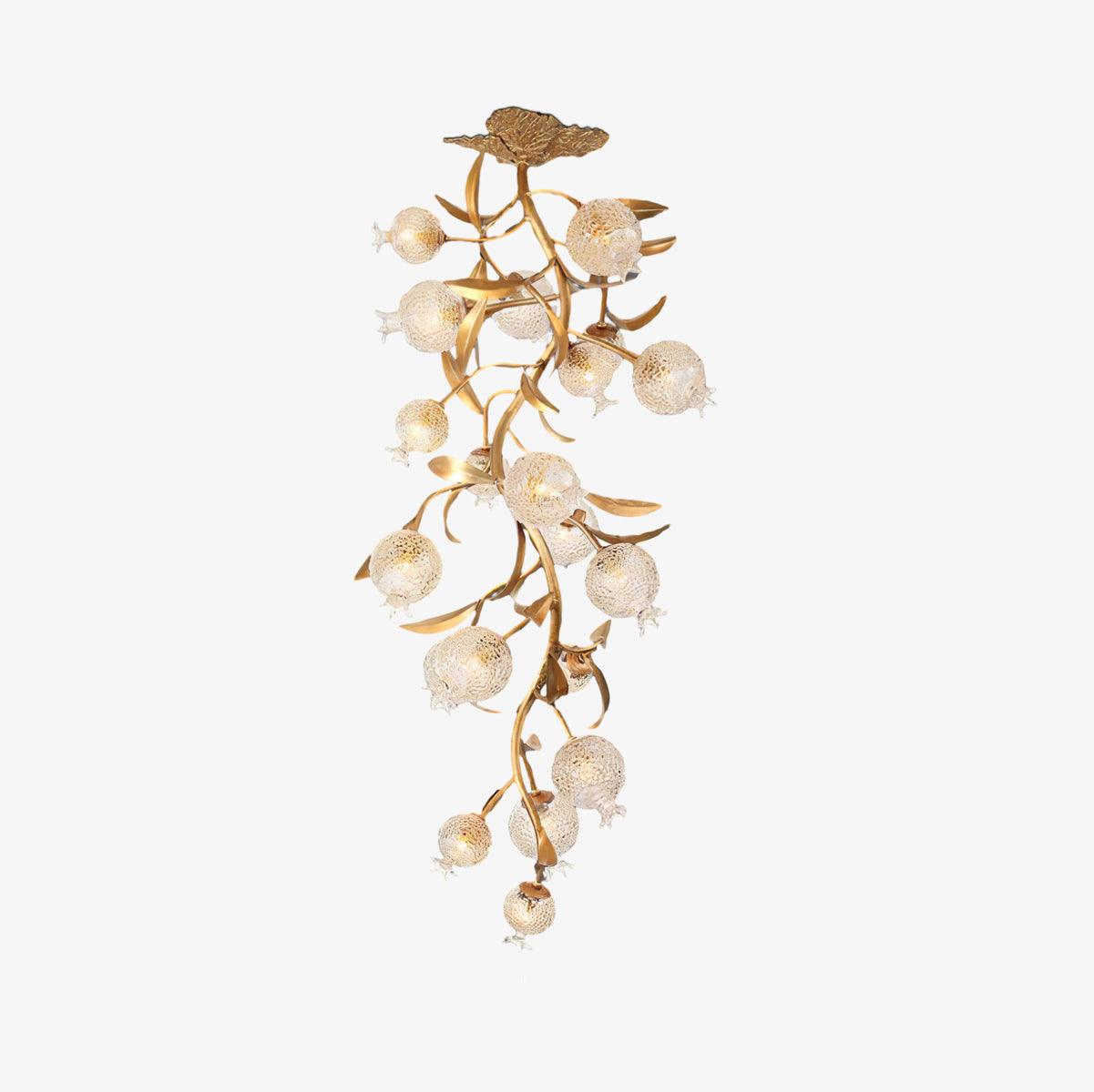 Aursorir Elegance Pomegranate Brass Metal Glass Ceiling Lamp - Blowlighting