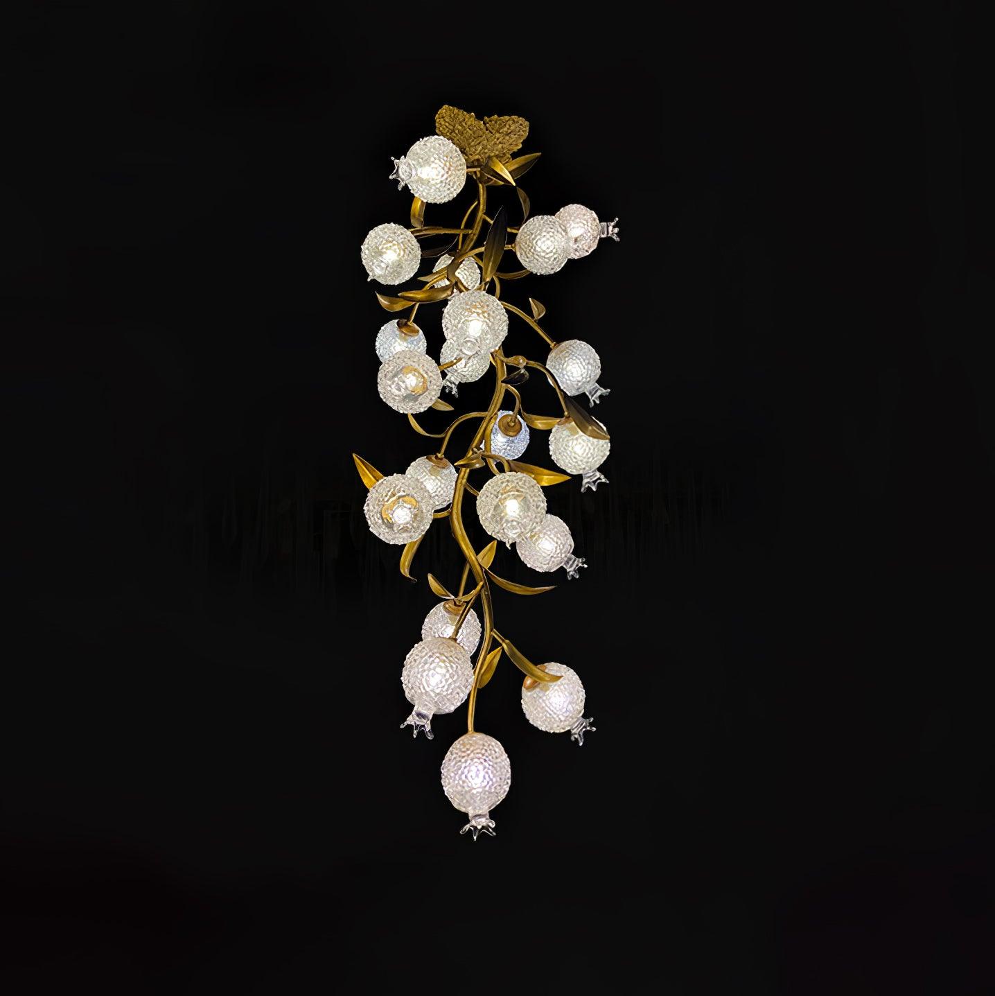 Aursorir Elegance Pomegranate Brass Metal Glass Ceiling Lamp - Blowlighting