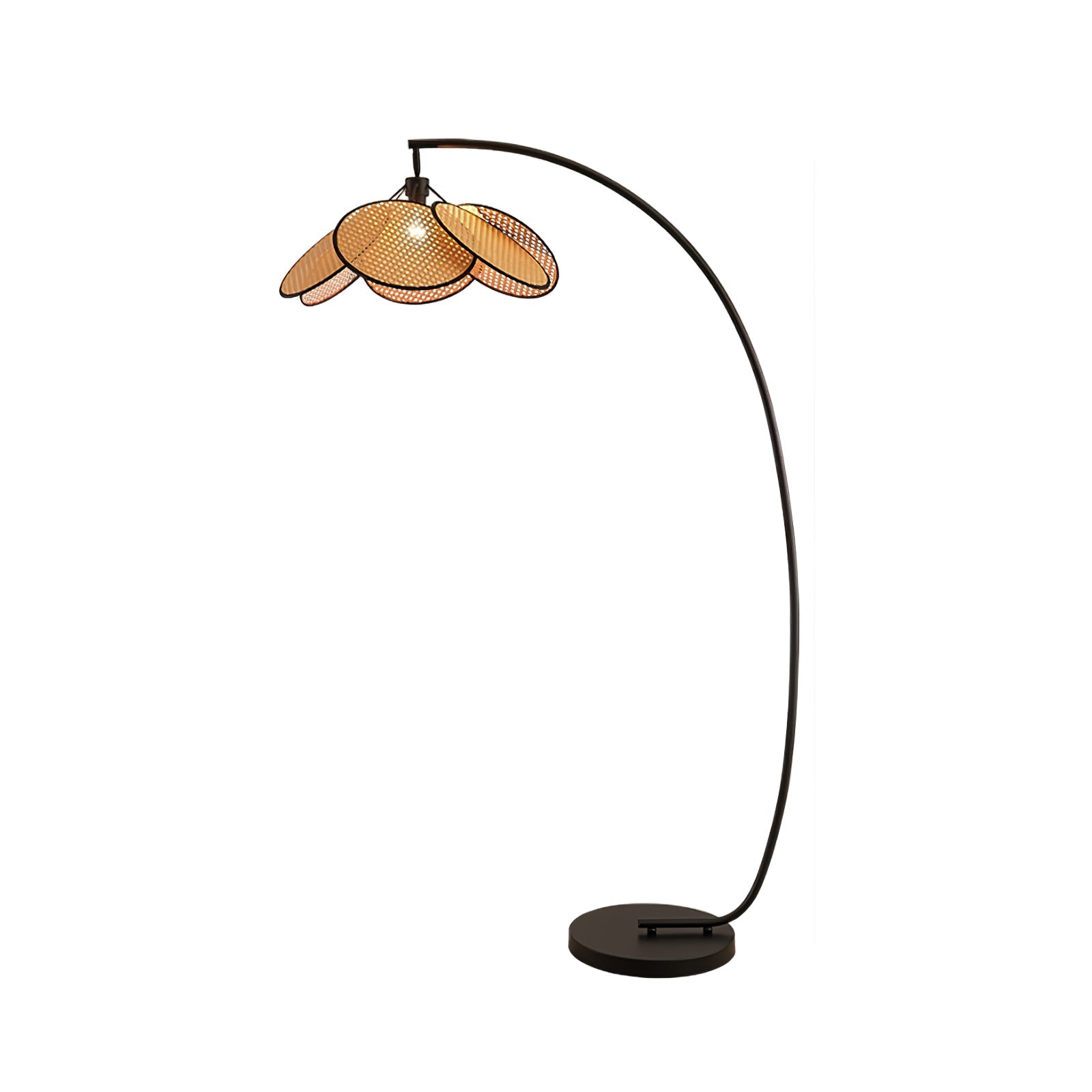 Rattan Bloom Arc Floor Lamp - Blowlighting
