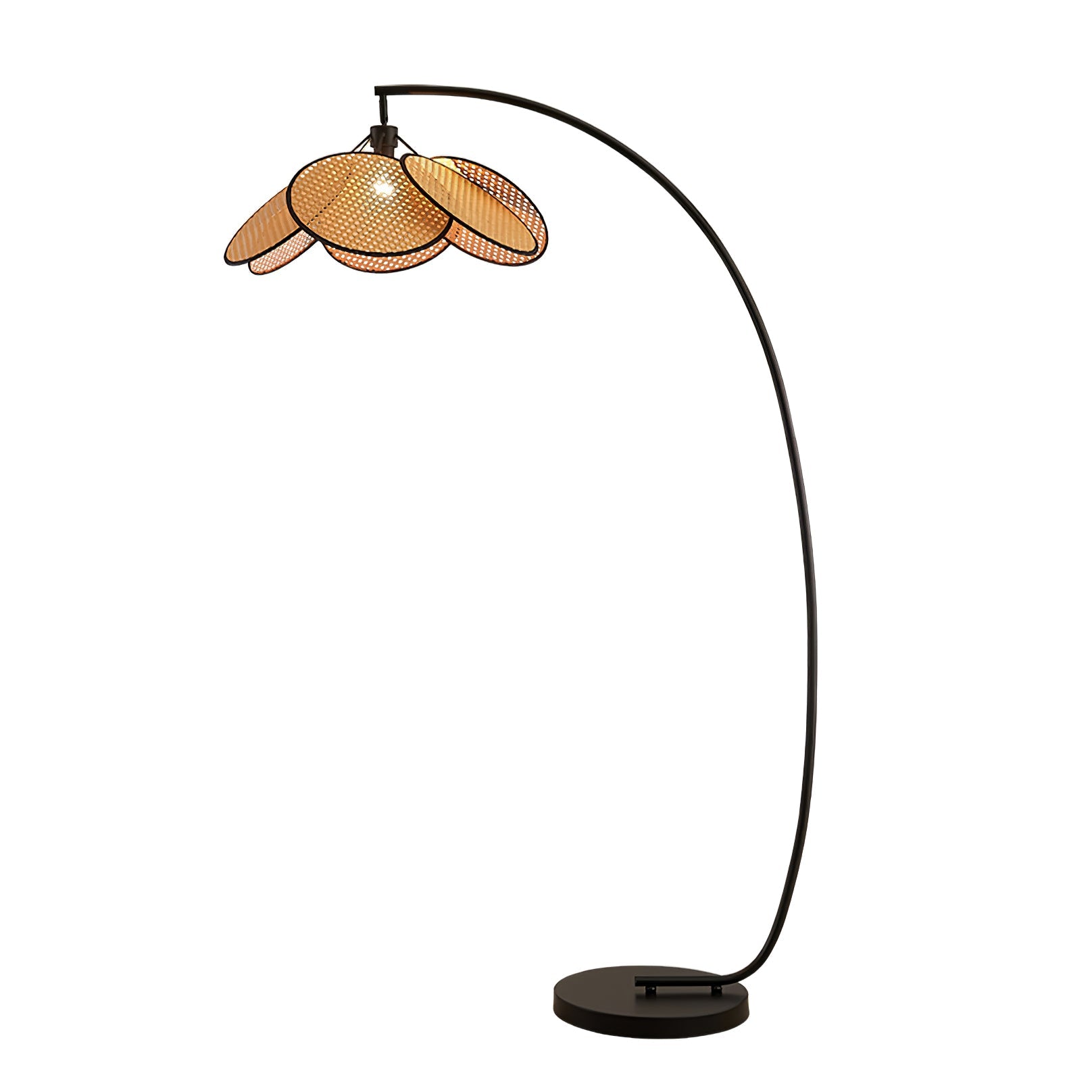 Rattan Bloom Arc Floor Lamp - Blowlighting