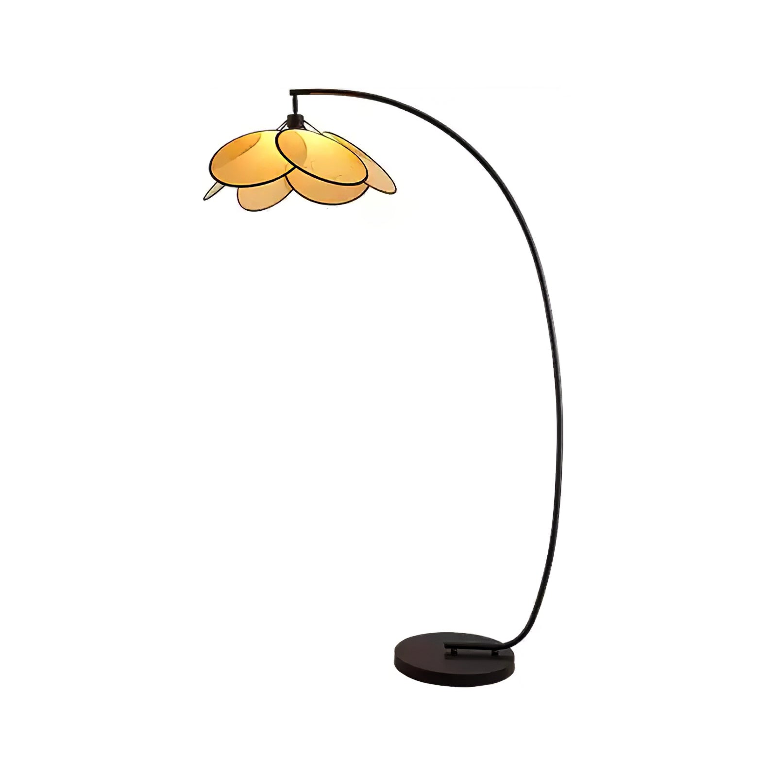 Rattan Bloom Arc Floor Lamp - Blowlighting
