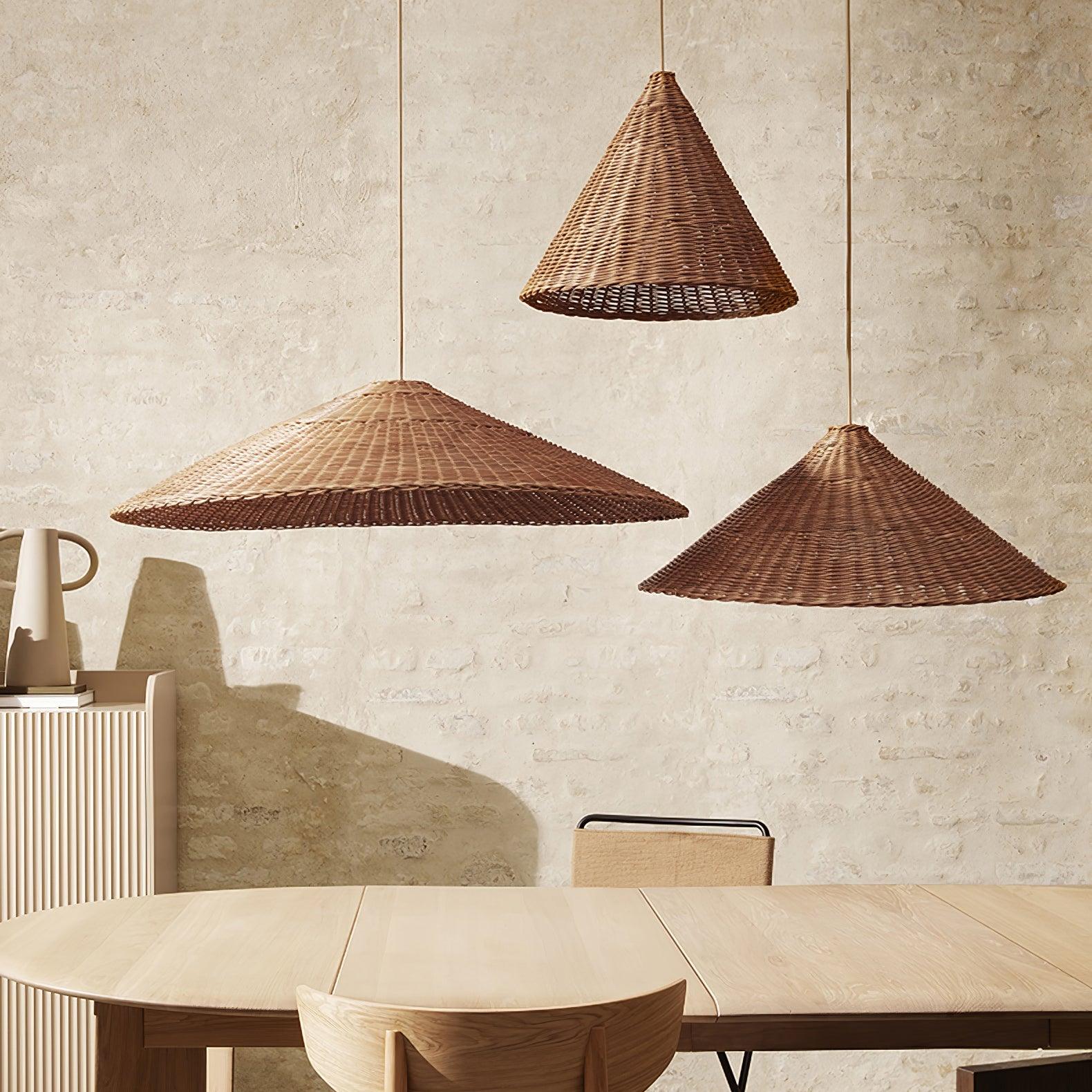 Rattan Hat Pendant Light - Blowlighting