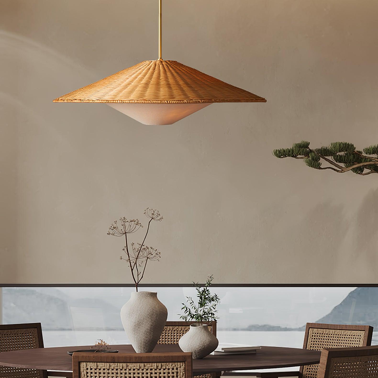 Rattan Hat Pendant Light - Blowlighting