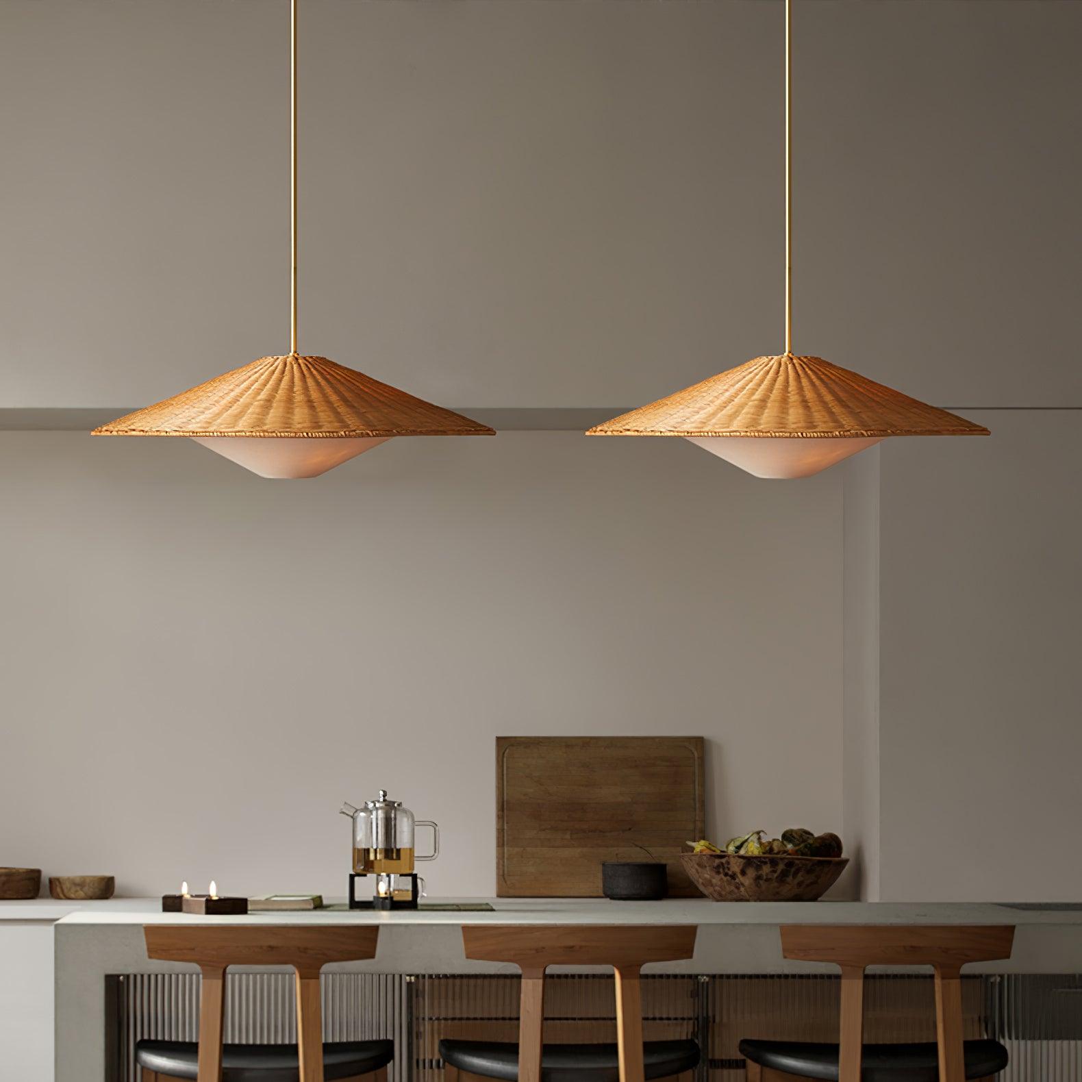 Rattan Hat Pendant Light - Blowlighting