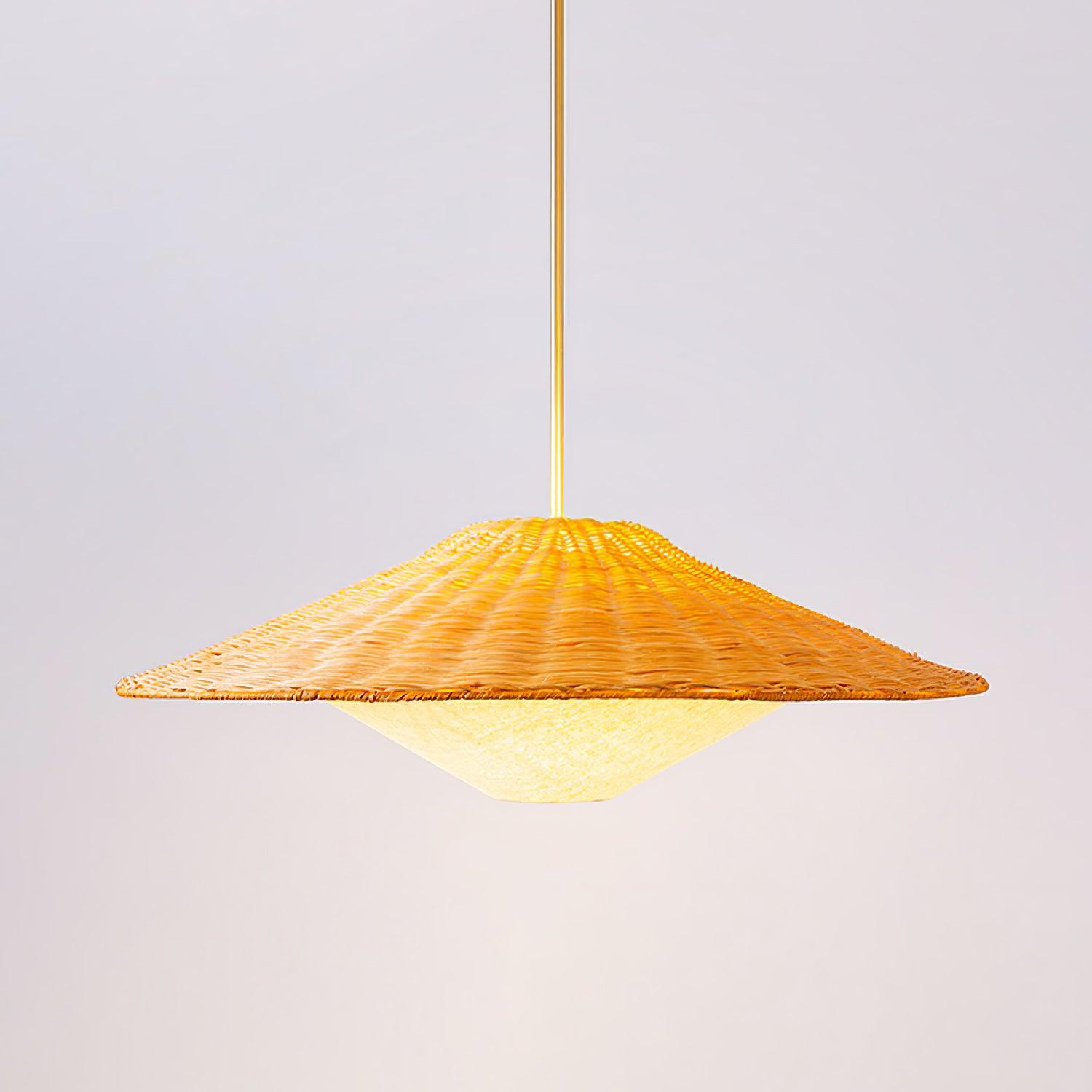 Rattan Hat Pendant Light - Blowlighting
