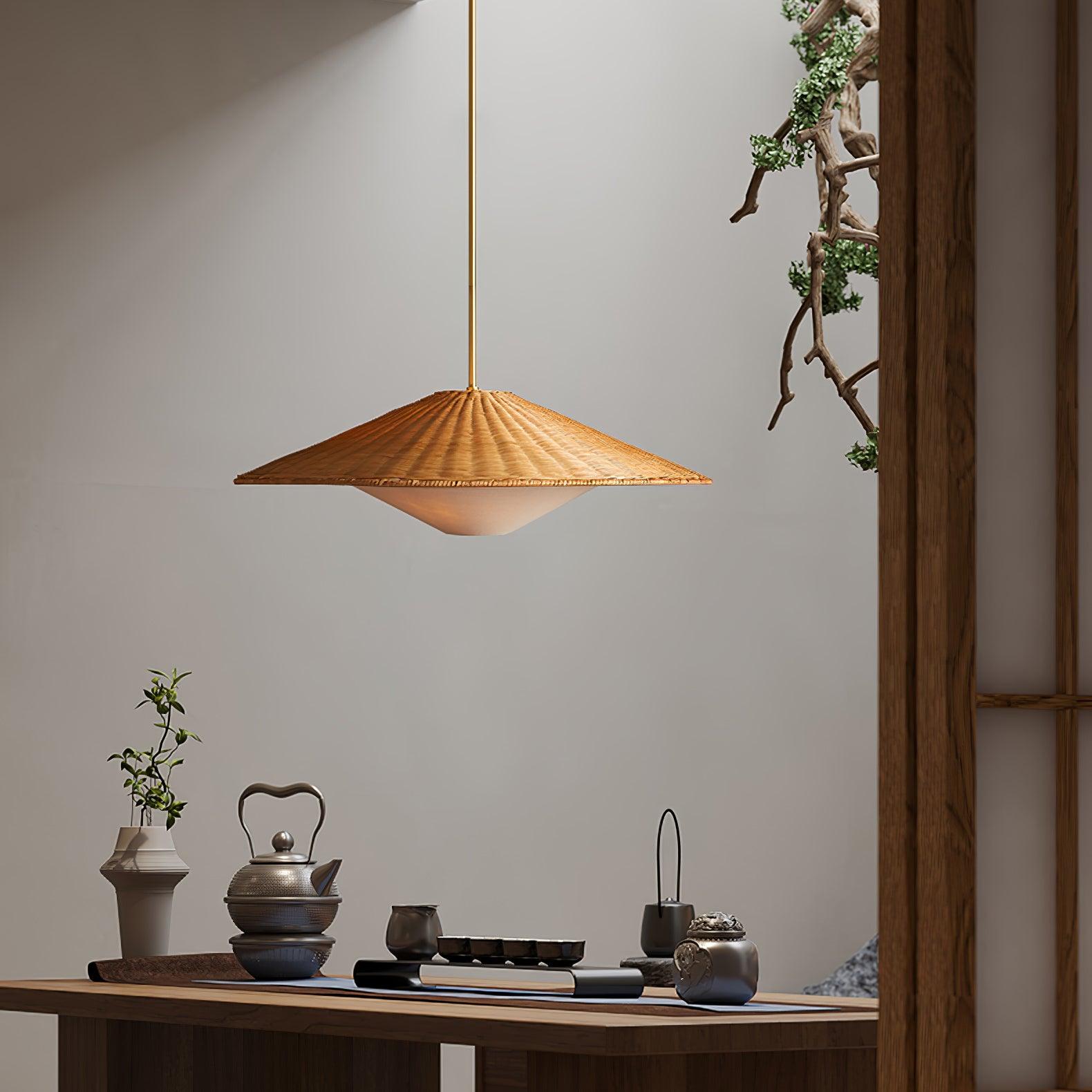 Rattan Hat Pendant Light - Blowlighting