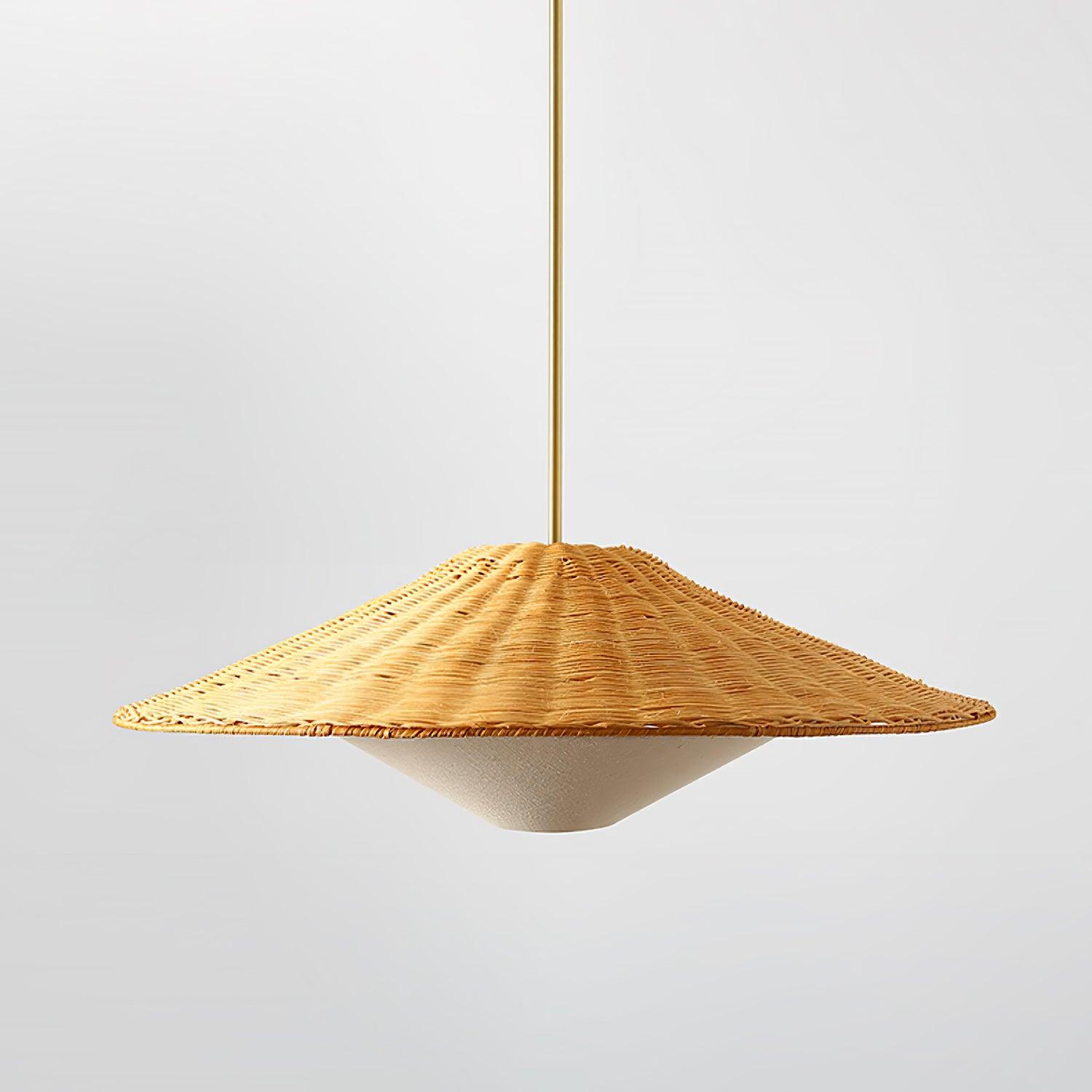 Rattan Hat Pendant Light - Blowlighting