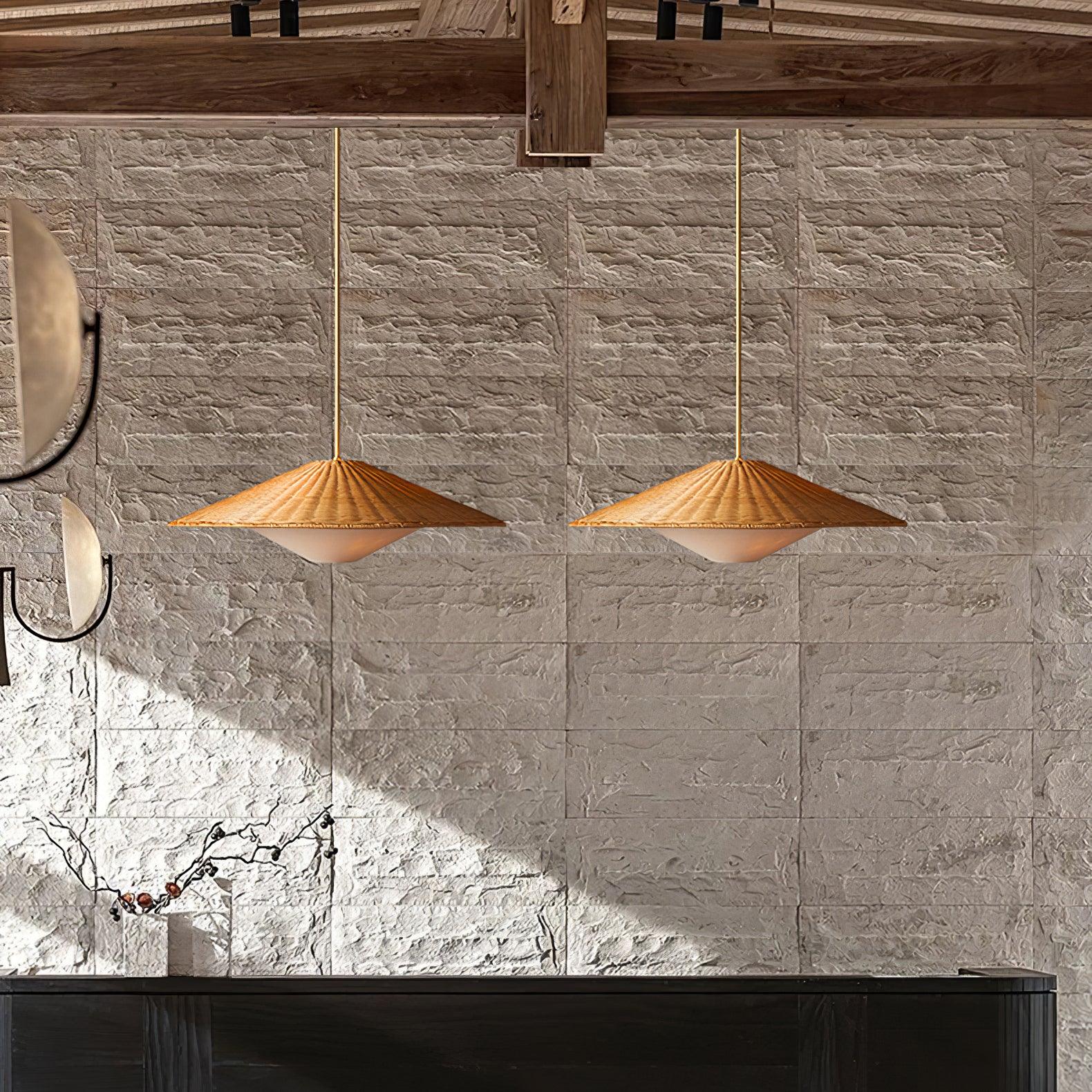 Rattan Hat Pendant Light - Blowlighting