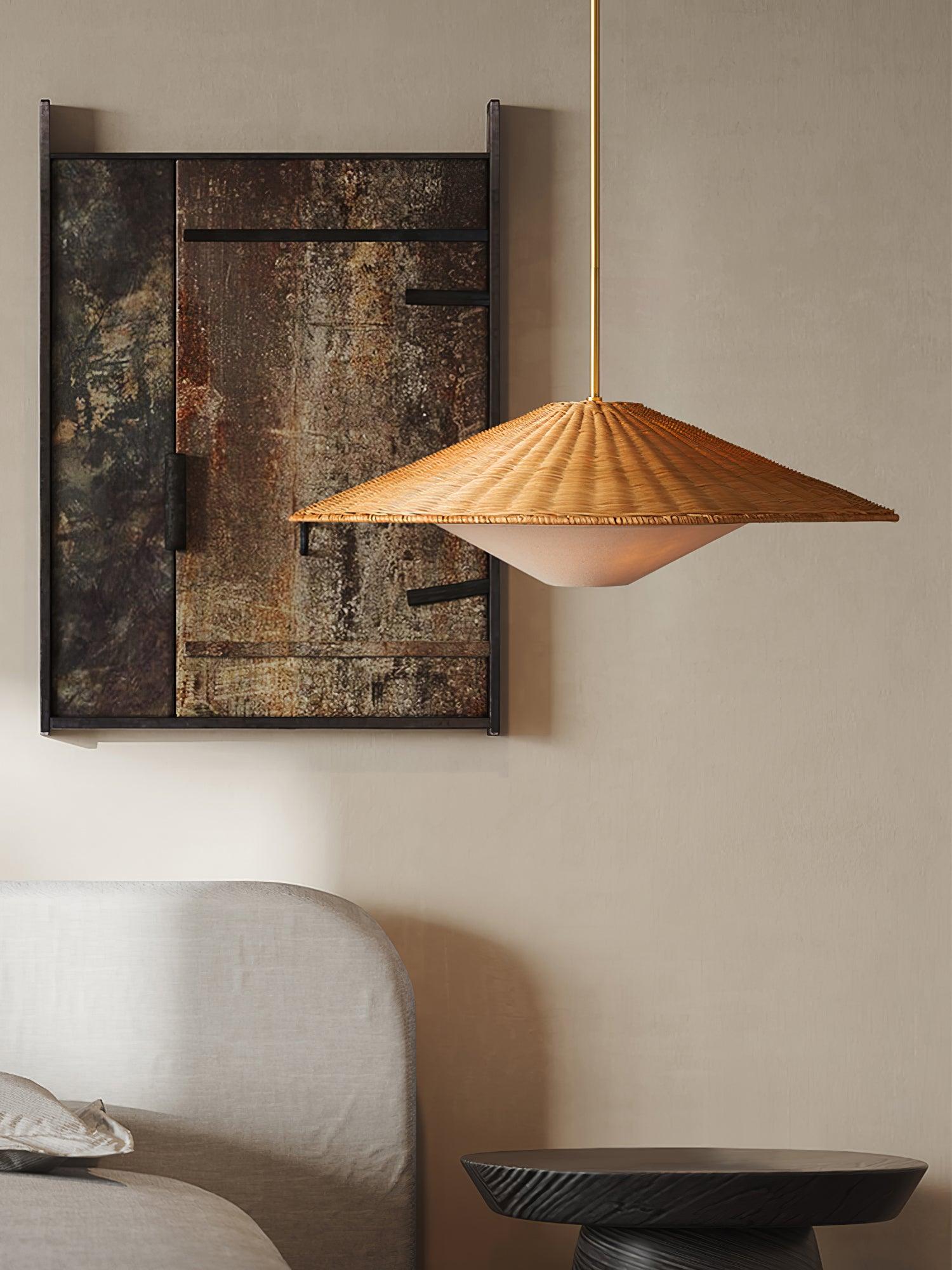 Rattan Hat Pendant Light - Blowlighting