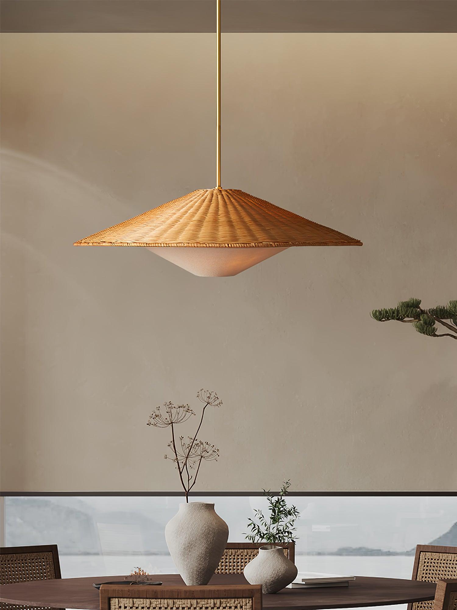 Rattan Hat Pendant Light - Blowlighting