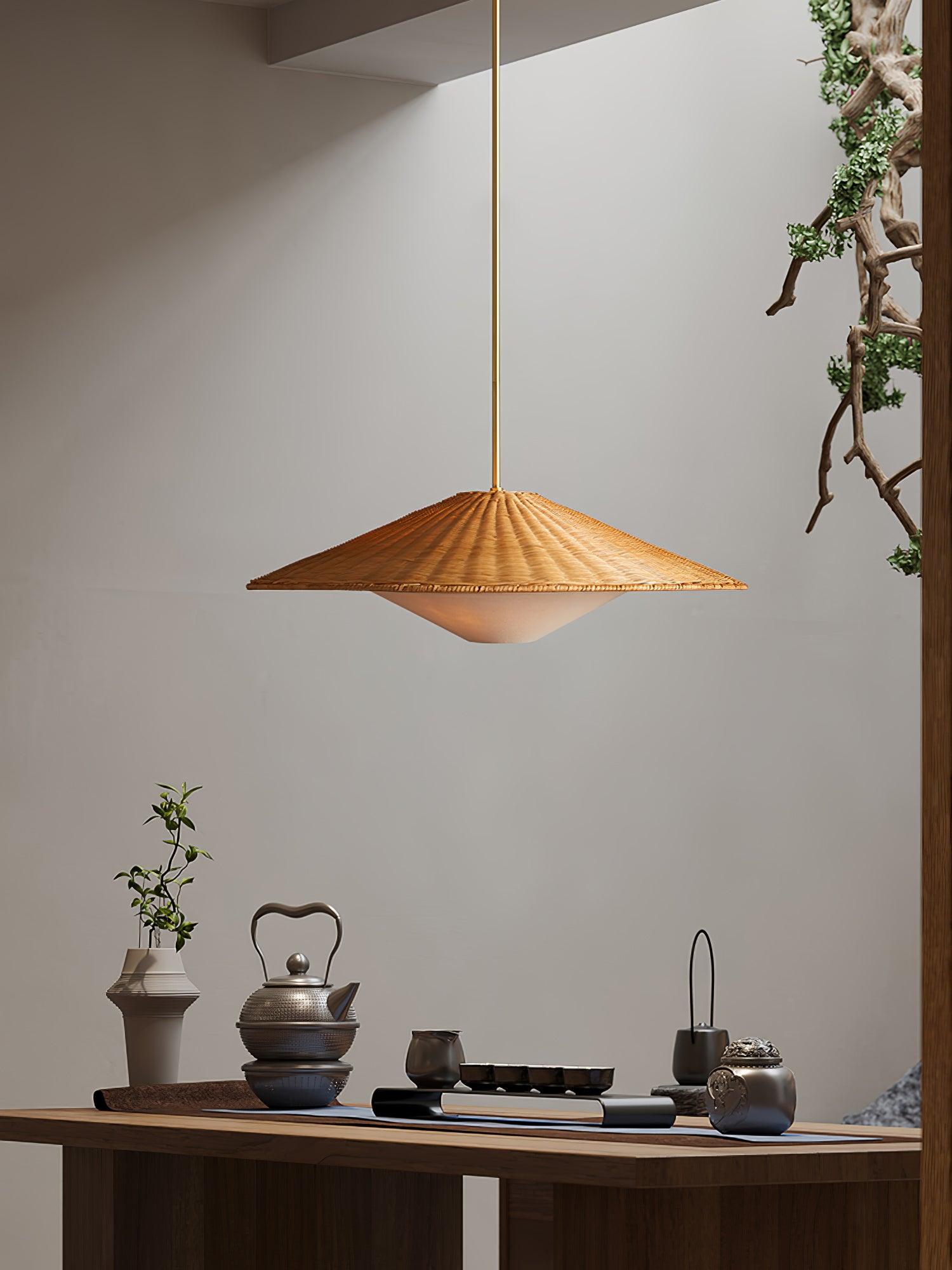 Rattan Hat Pendant Light - Blowlighting