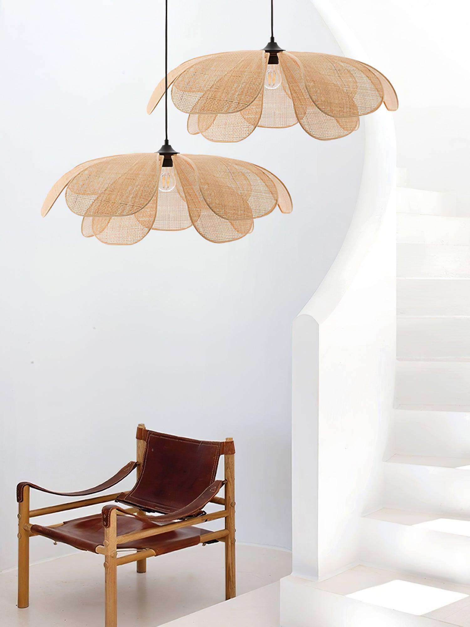 Rattan Petal Pendant Lamp - Blowlighting