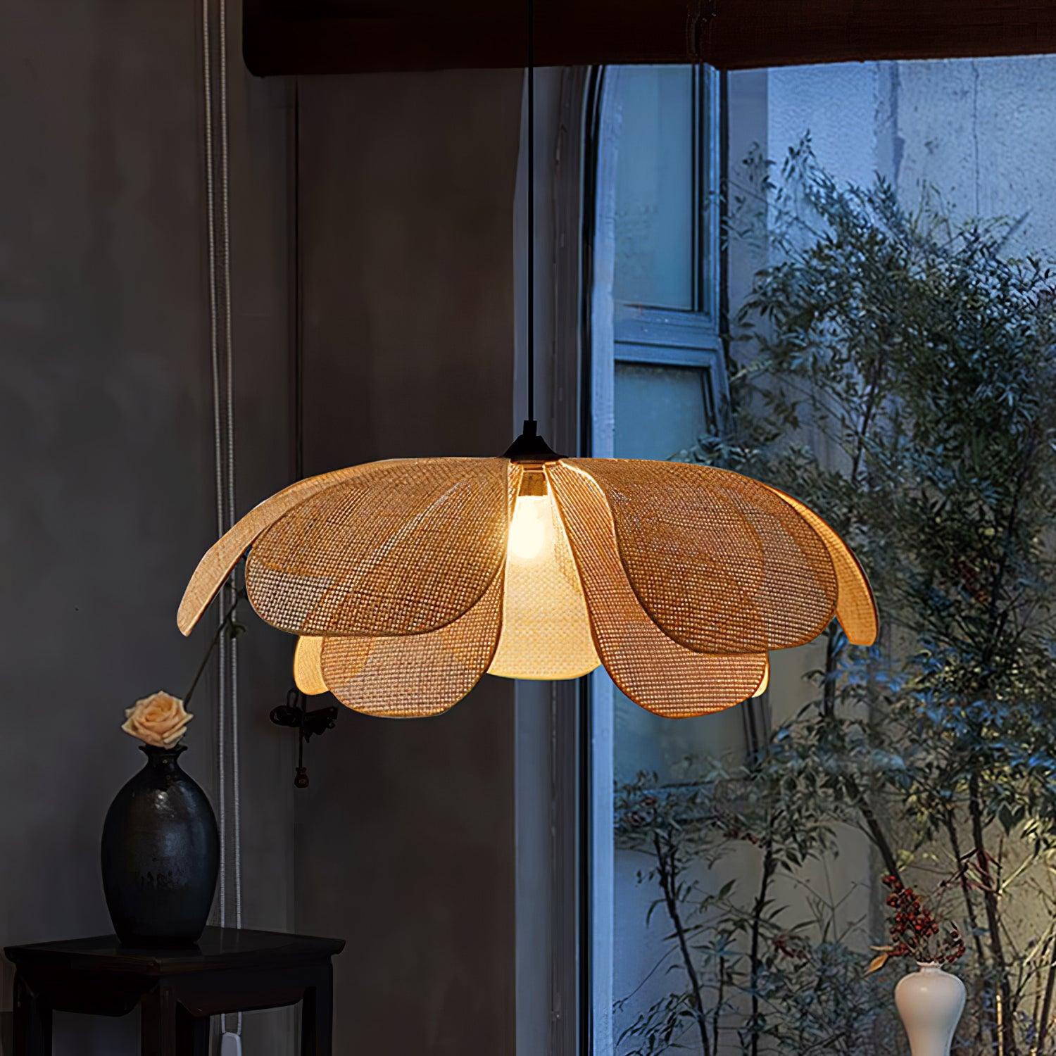 Rattan Petal Pendant Lamp - Blowlighting