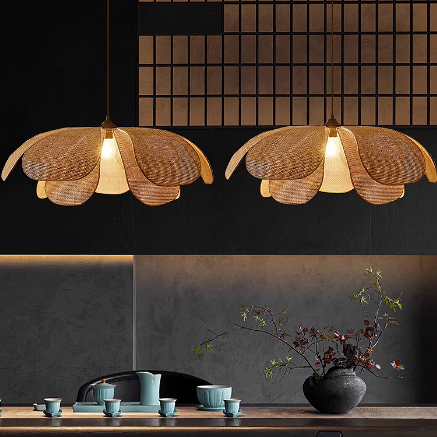 Rattan Petal Pendant Lamp - Blowlighting
