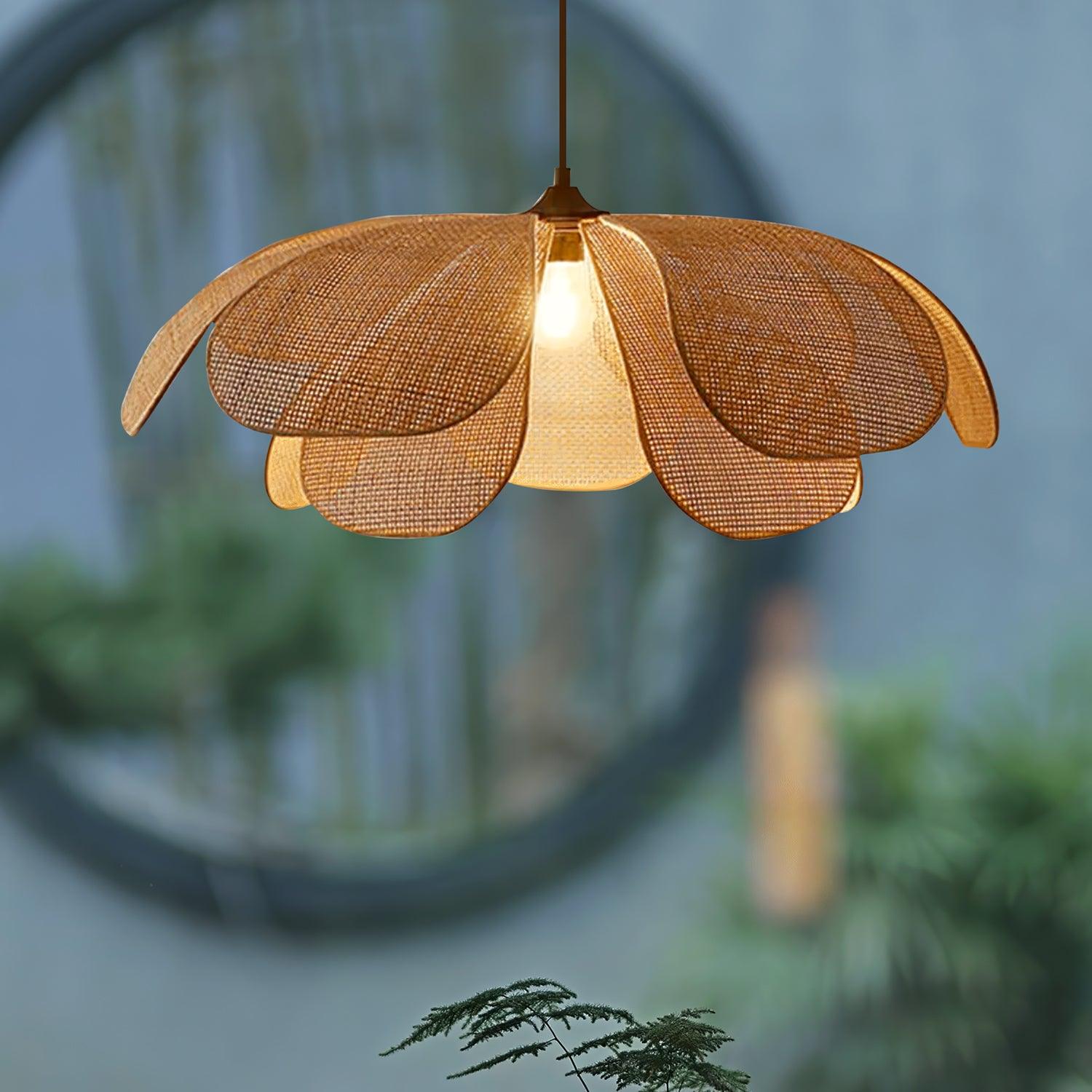 Rattan Petal Pendant Lamp - Blowlighting