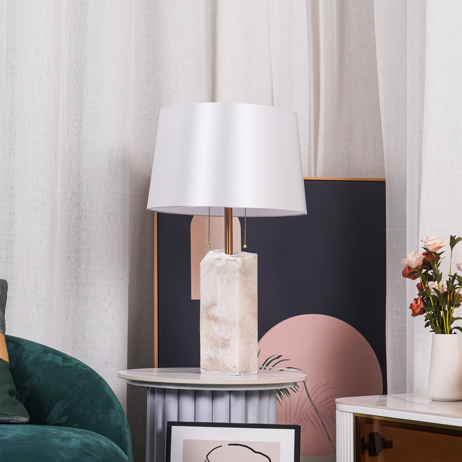 Syvaris Minimalist Alabaster Table Lamp - Blowlighting