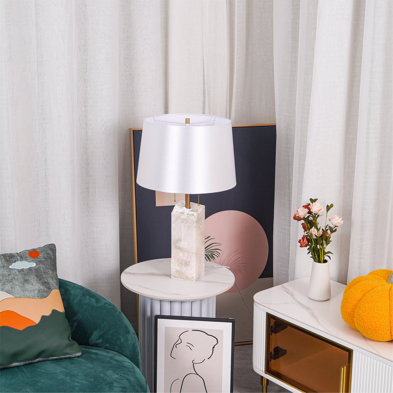 Syvaris Minimalist Alabaster Table Lamp - Blowlighting