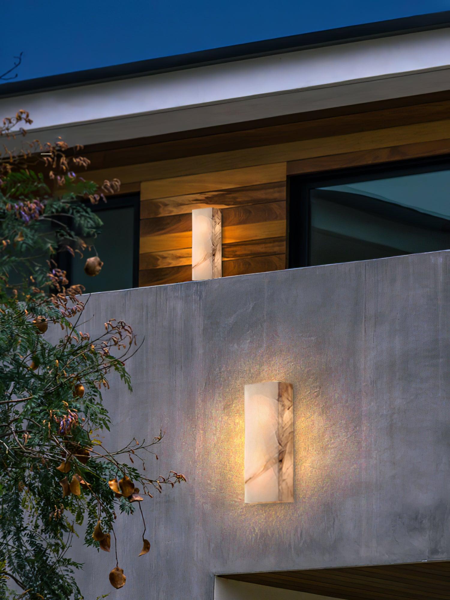 Orvian Minimalist Alabaster Outdoor Wall Light - Blowlighting
