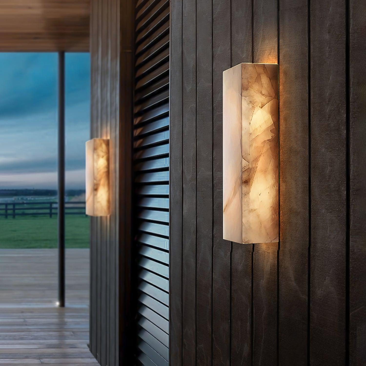 Orvian Minimalist Alabaster Outdoor Wall Light - Blowlighting