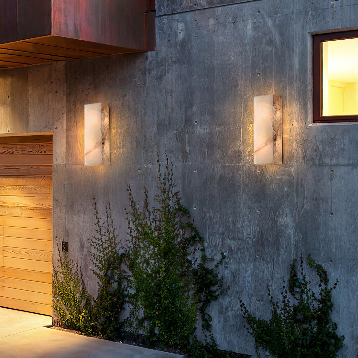 Orvian Minimalist Alabaster Outdoor Wall Light - Blowlighting