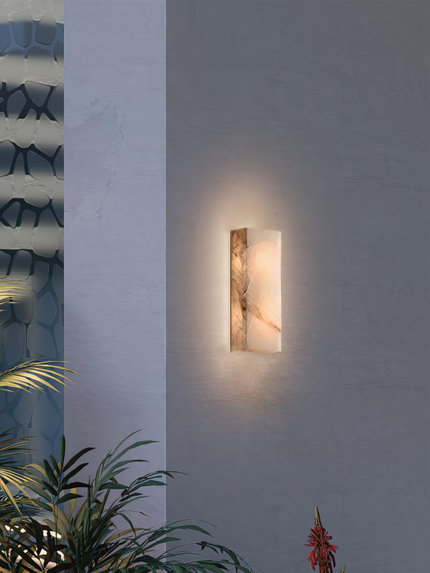 Orvian Minimalist Alabaster Outdoor Wall Light - Blowlighting