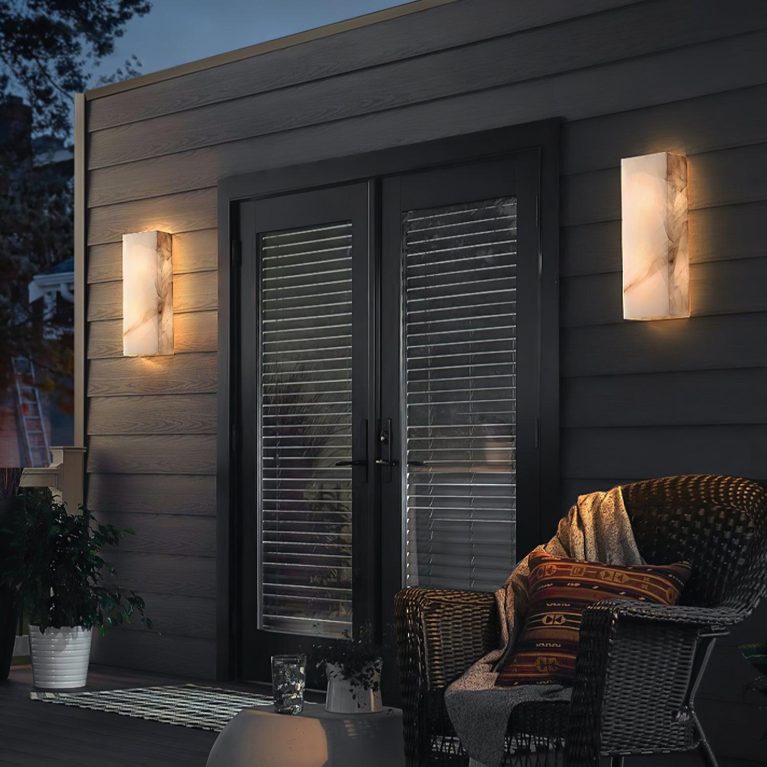 Orvian Minimalist Alabaster Outdoor Wall Light - Blowlighting