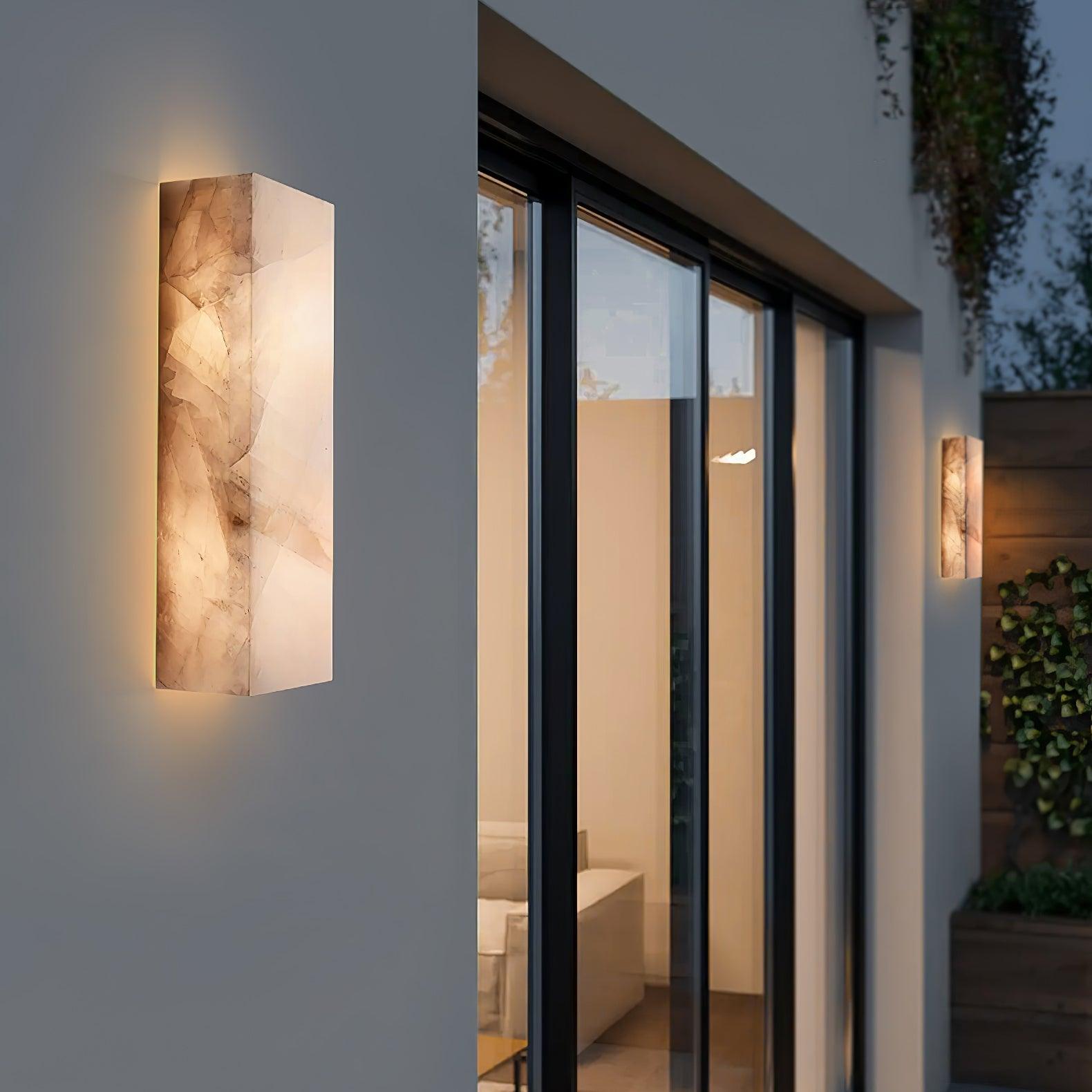 Orvian Minimalist Alabaster Outdoor Wall Light - Blowlighting