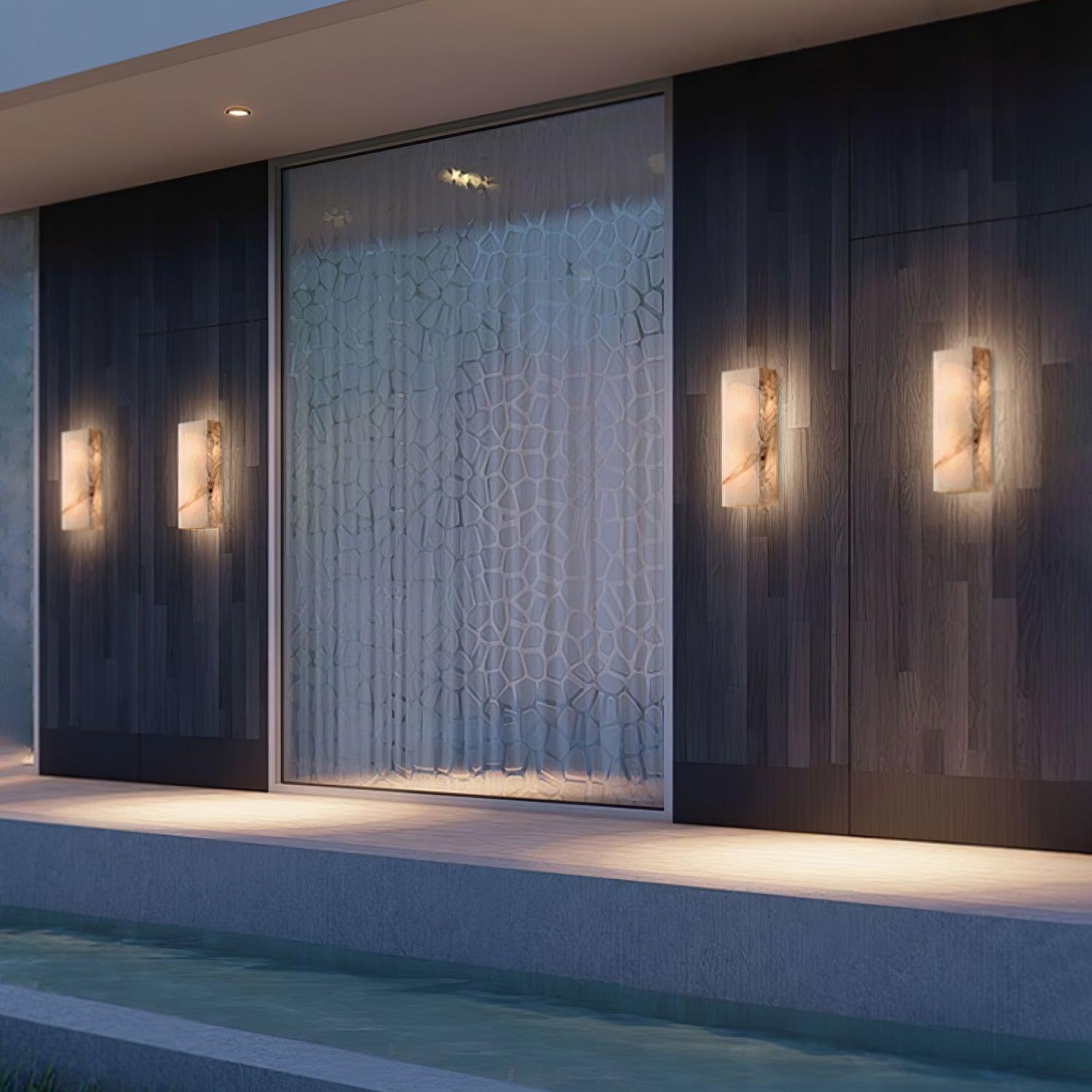 Orvian Minimalist Alabaster Outdoor Wall Light - Blowlighting