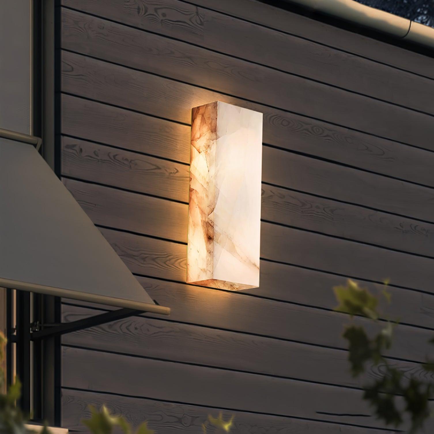 Orvian Minimalist Alabaster Outdoor Wall Light - Blowlighting