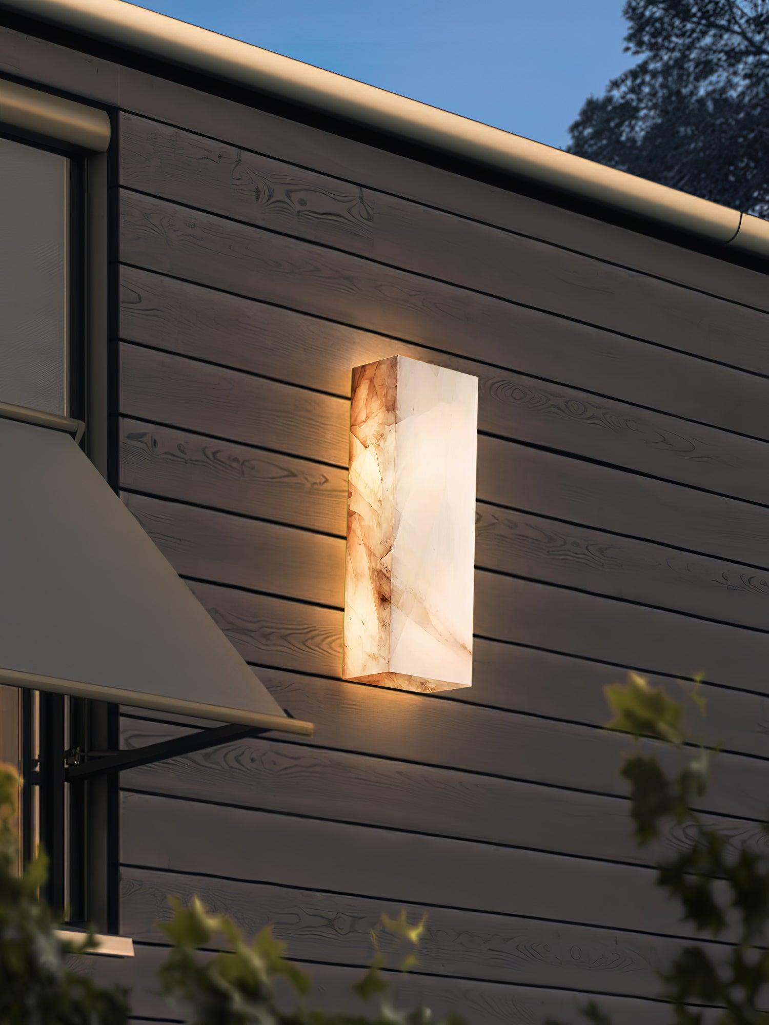 Orvian Minimalist Alabaster Outdoor Wall Light - Blowlighting