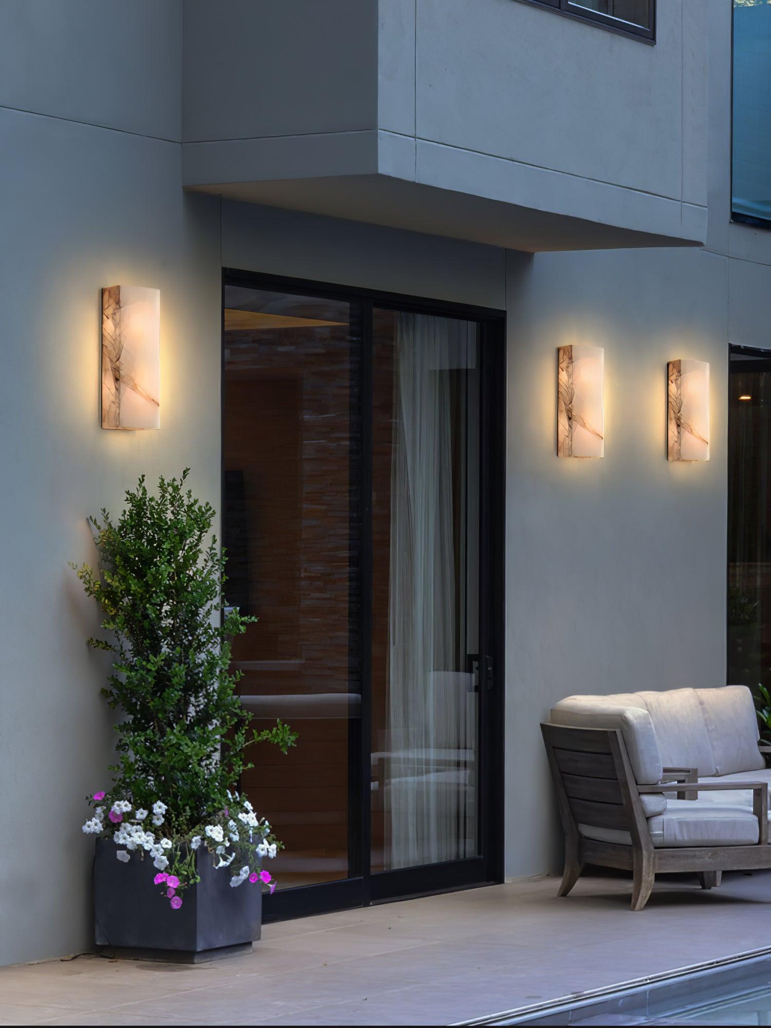 Orvian Minimalist Alabaster Outdoor Wall Light - Blowlighting