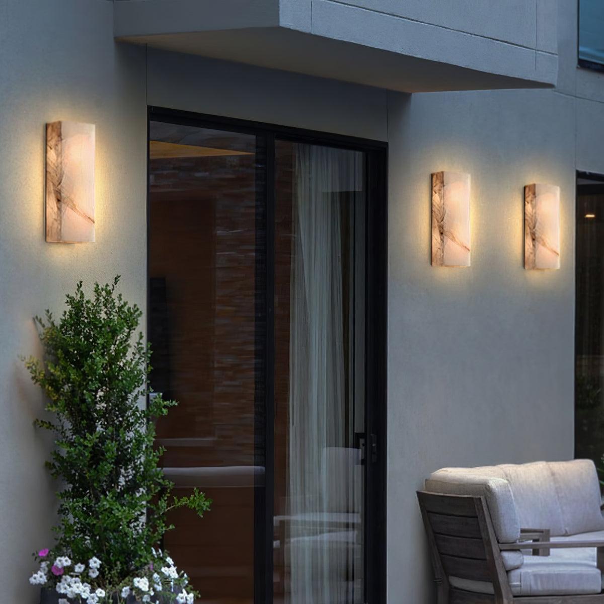 Orvian Minimalist Alabaster Outdoor Wall Light - Blowlighting