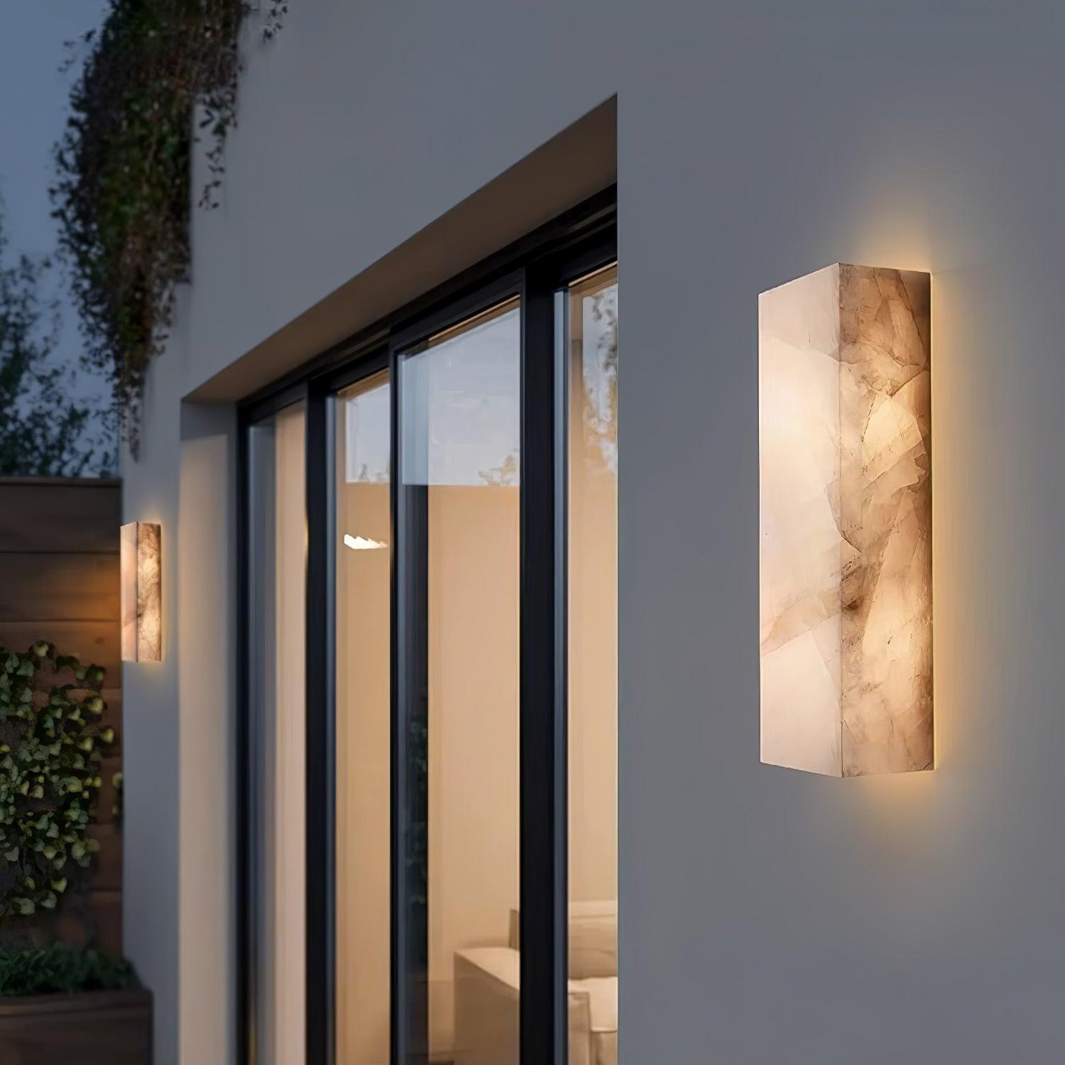 Orvian Minimalist Alabaster Outdoor Wall Light - Blowlighting