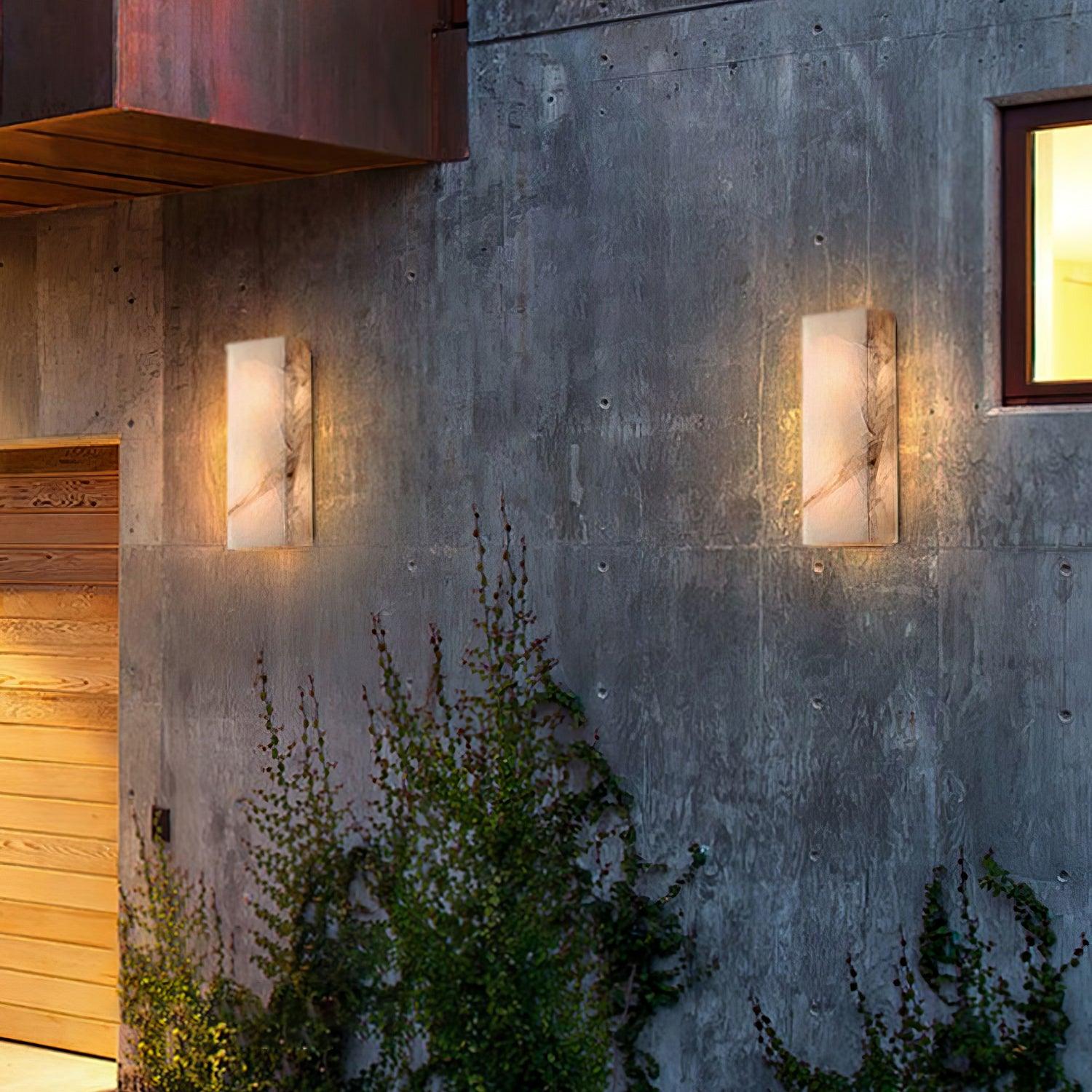 Orvian Minimalist Alabaster Outdoor Wall Light - Blowlighting