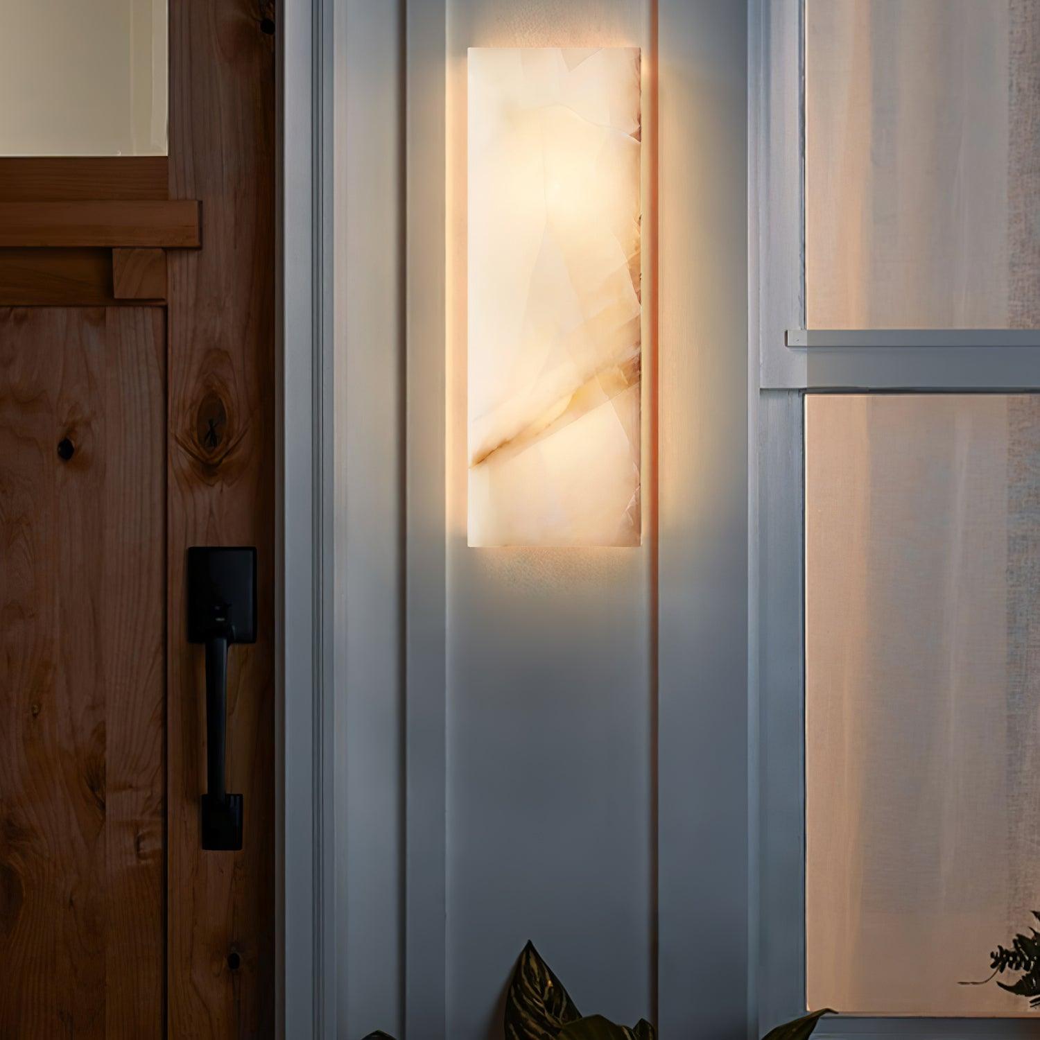 Orvian Minimalist Alabaster Outdoor Wall Light - Blowlighting