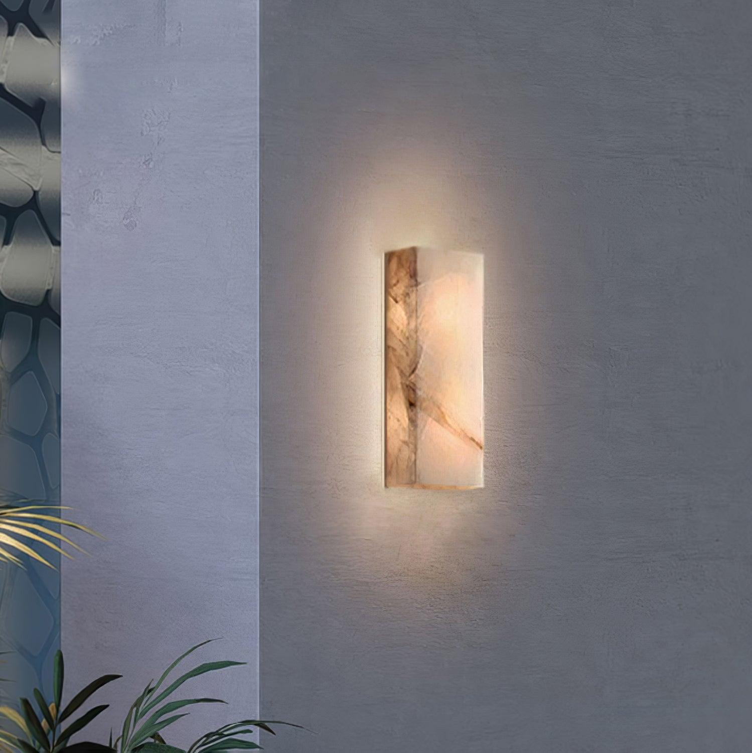 Orvian Minimalist Alabaster Outdoor Wall Light - Blowlighting