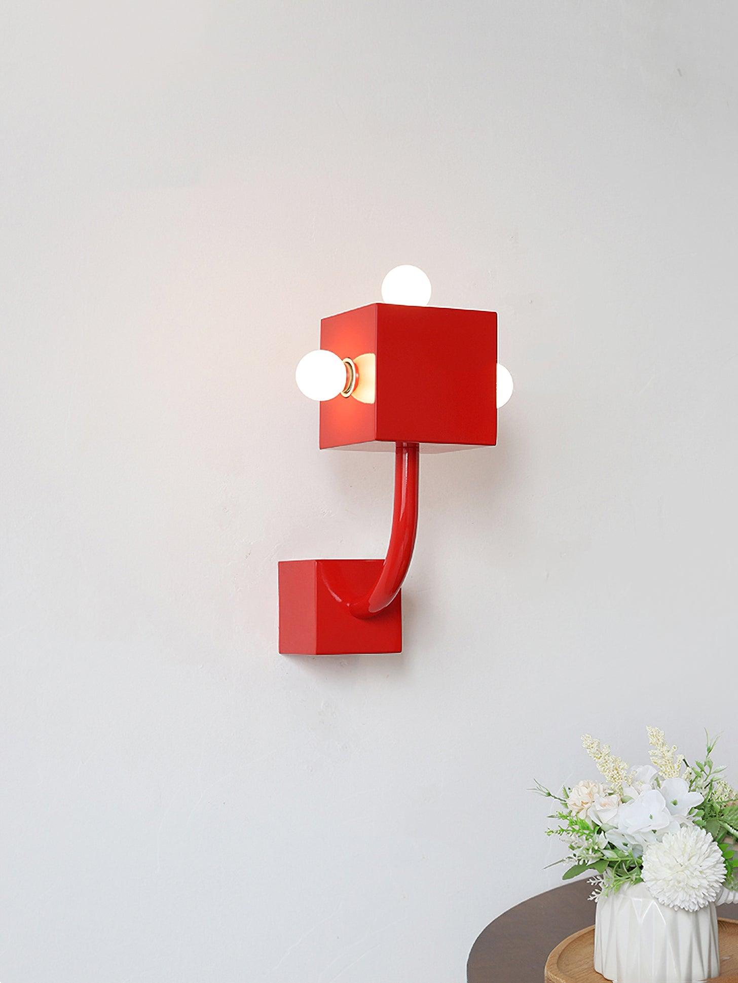 Red Cube Wall Lamp - Blowlighting