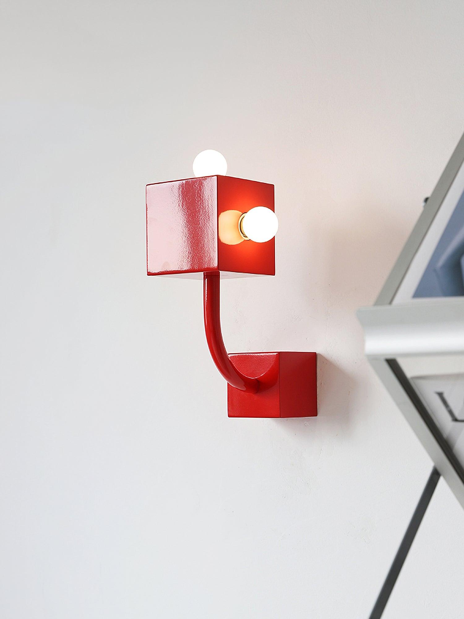 Red Cube Wall Lamp - Blowlighting