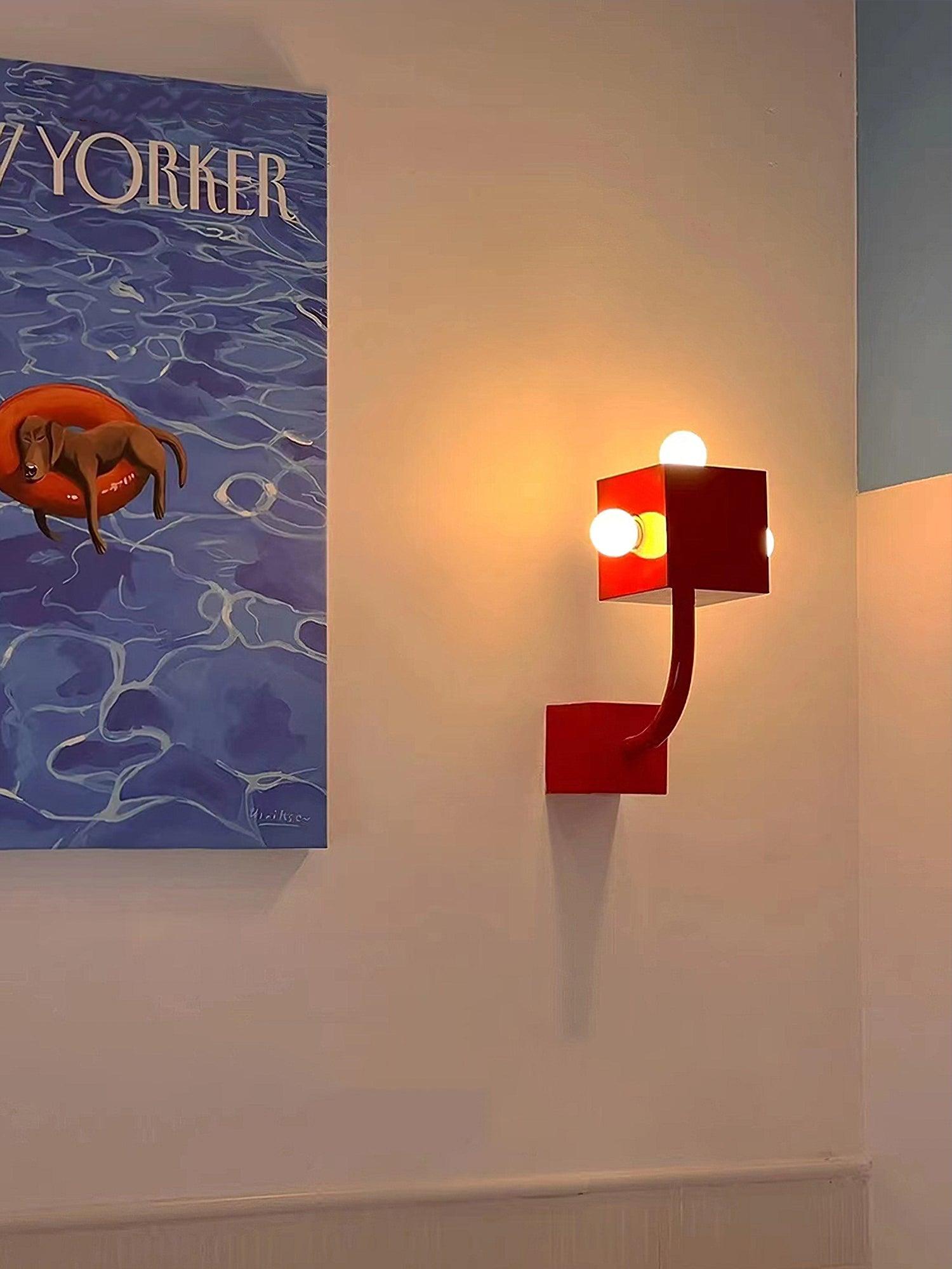 Red Cube Wall Lamp - Blowlighting