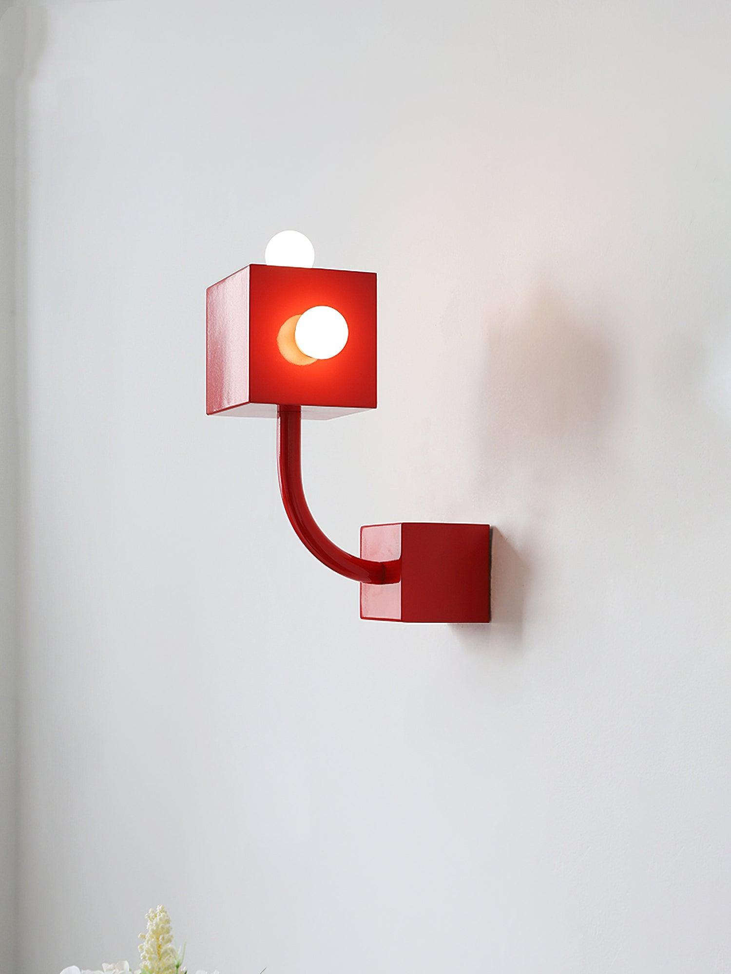 Red Cube Wall Lamp - Blowlighting
