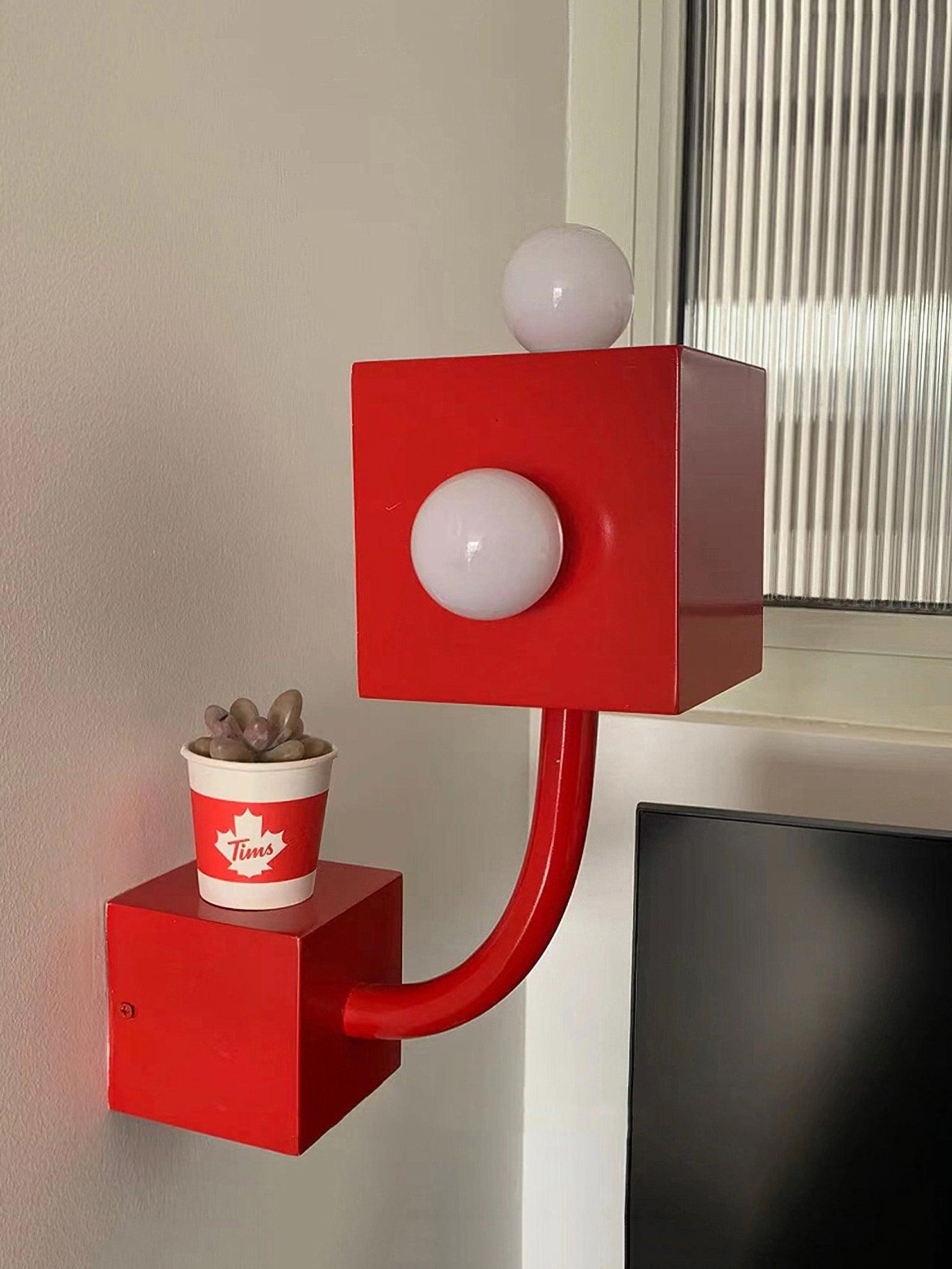 Red Cube Wall Lamp - Blowlighting