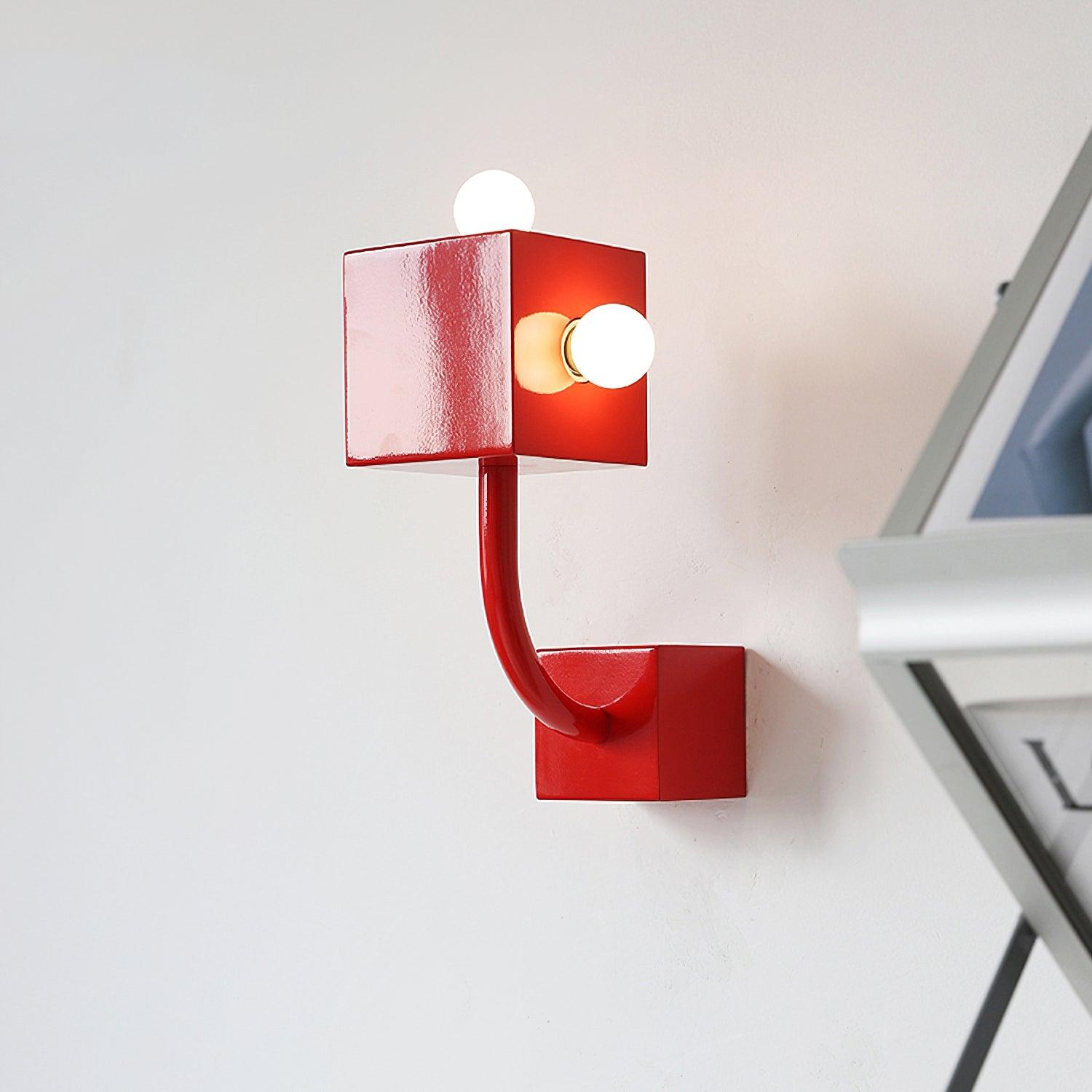 Red Cube Wall Lamp - Blowlighting