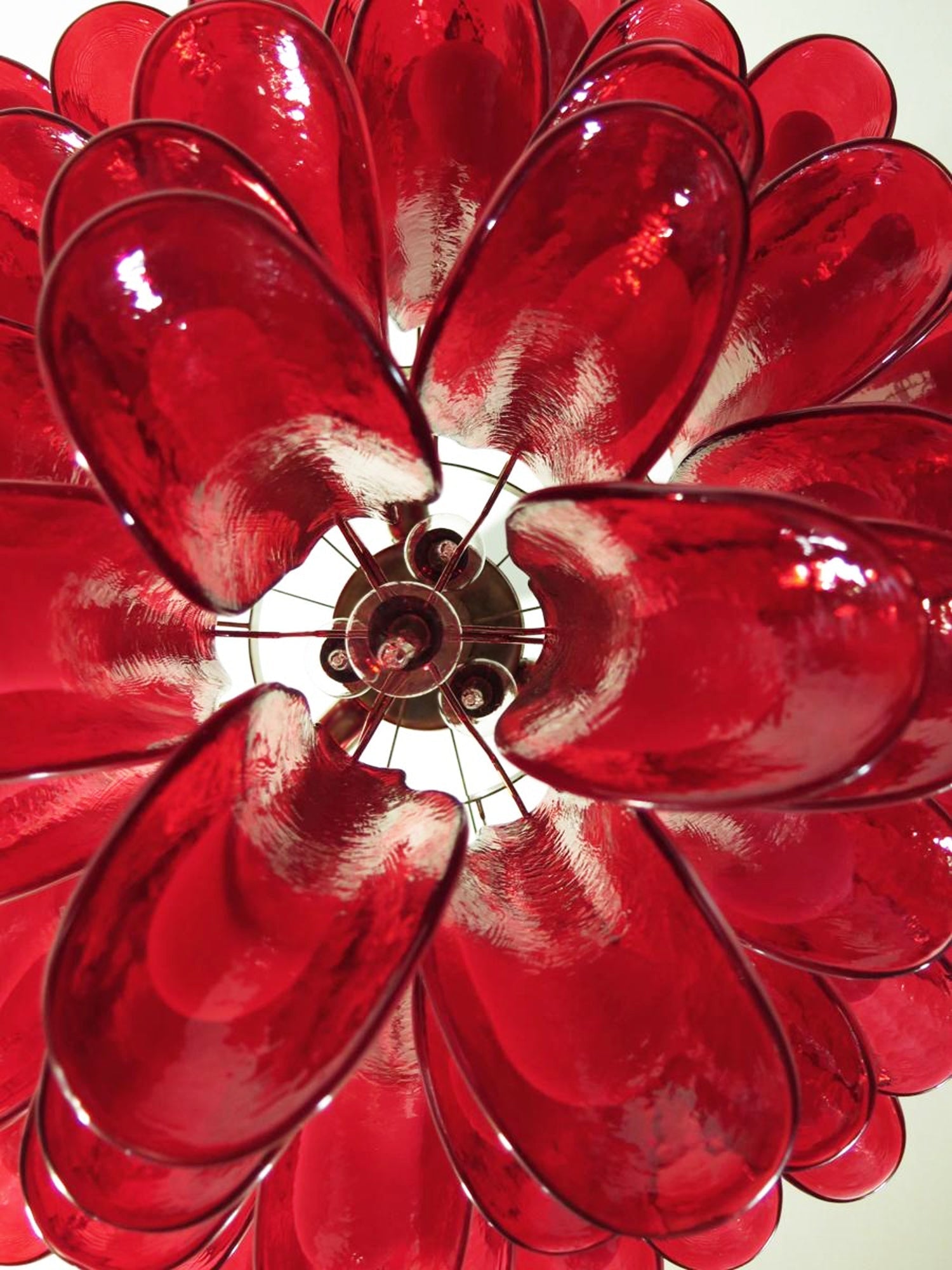 Aurora Chandelier Red Murano Petals - Blowlighting