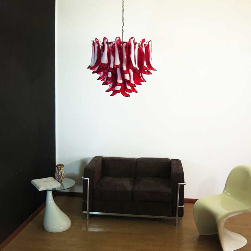 Aurora Chandelier Red Murano Petals - Blowlighting
