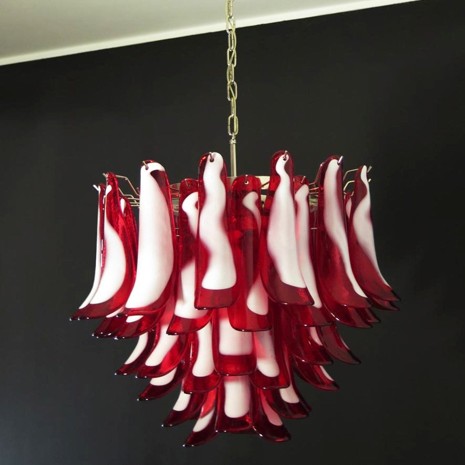 Aurora Chandelier Red Murano Petals - Blowlighting