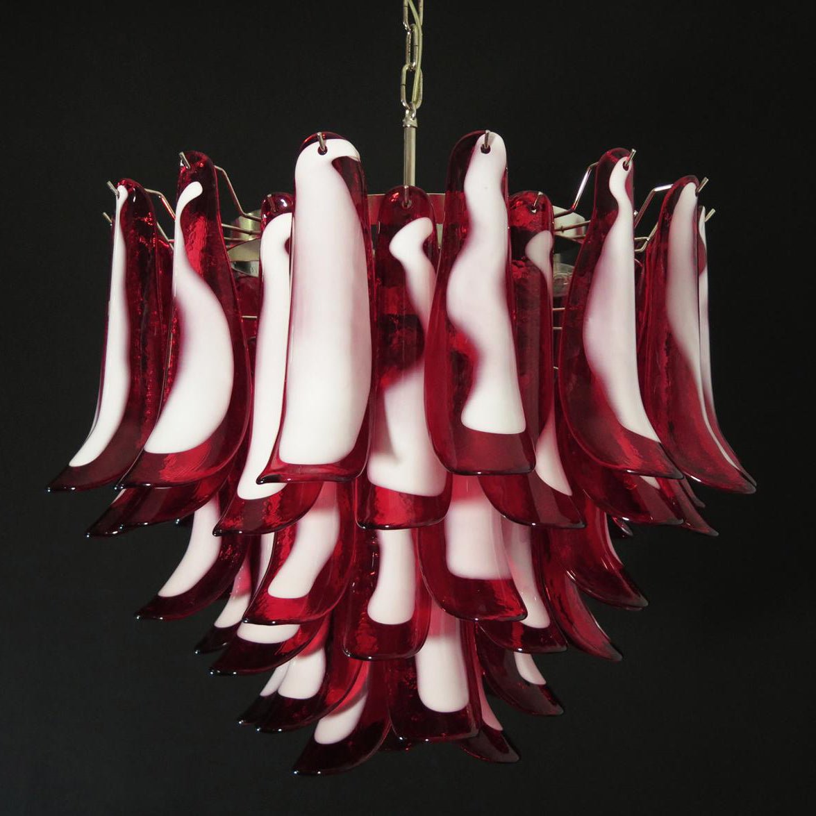 Aurora Chandelier Red Murano Petals - Blowlighting