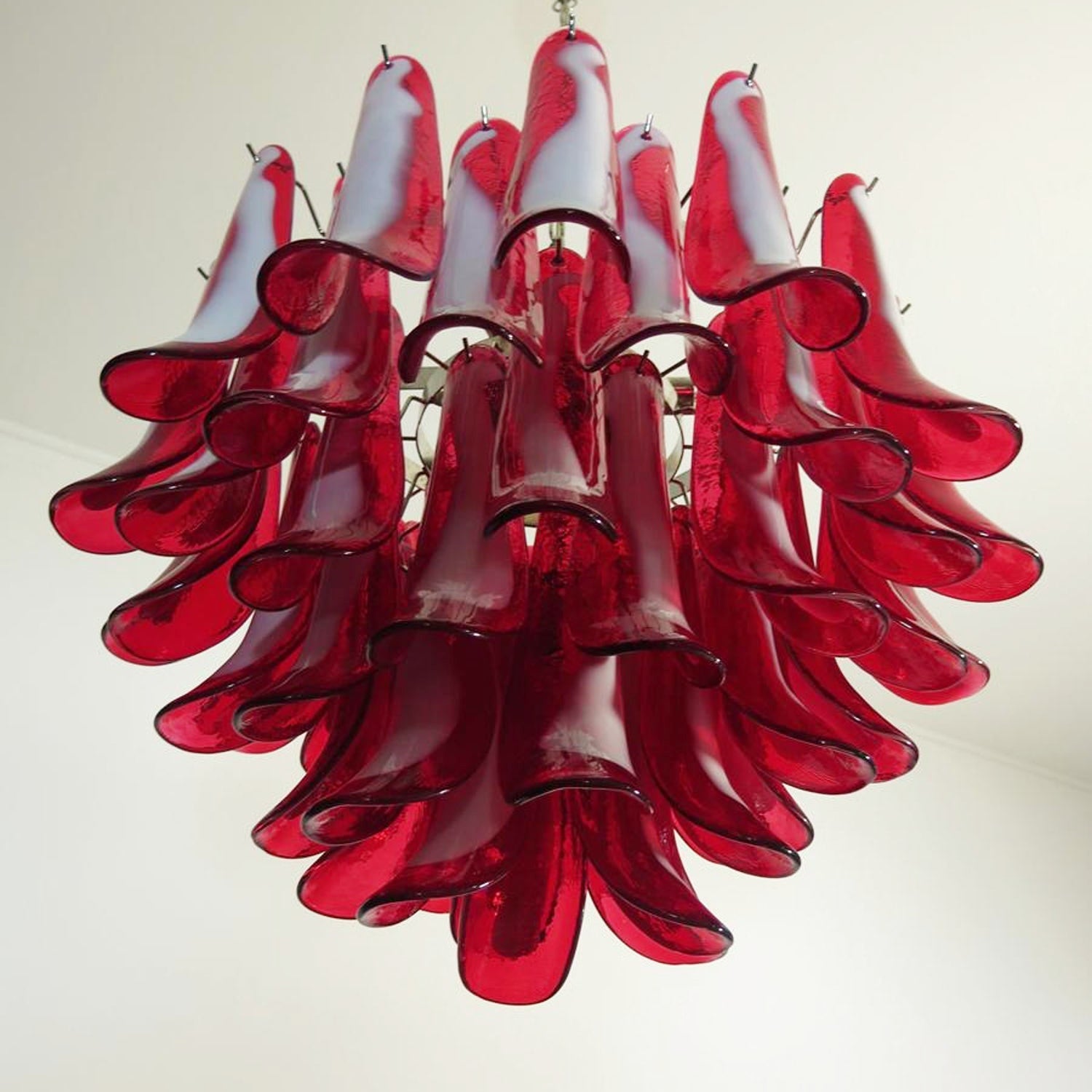 Aurora Chandelier Red Murano Petals - Blowlighting