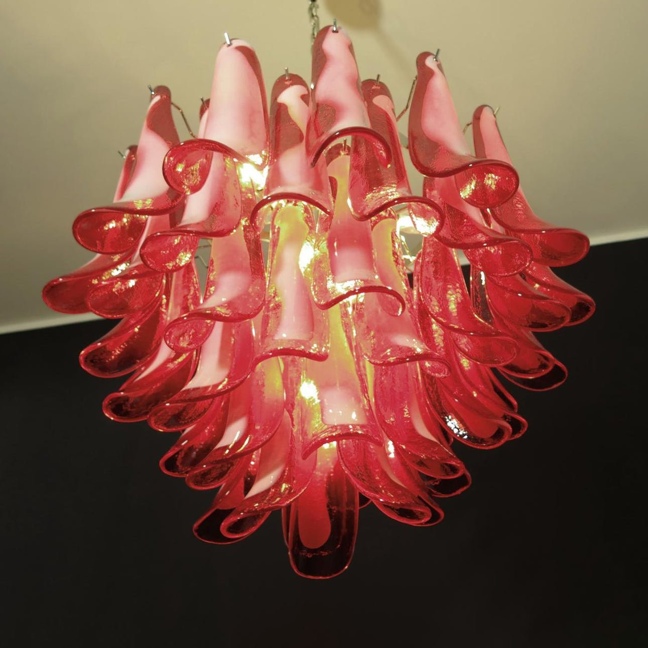 Aurora Chandelier Red Murano Petals - Blowlighting